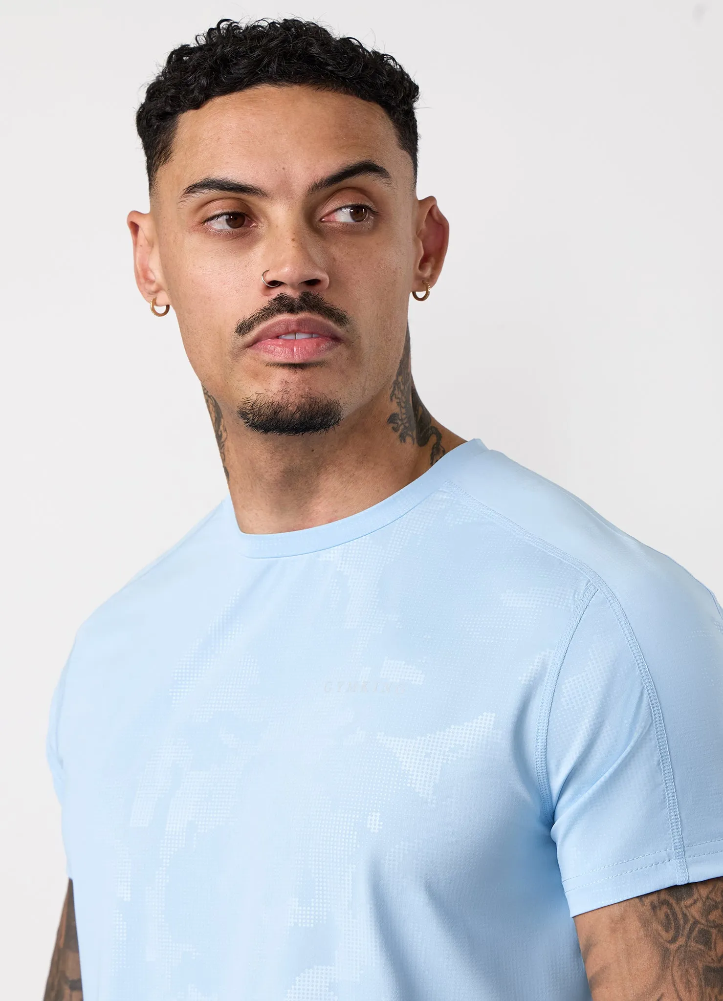 Gym King Debossed Camo Tee - Blue Haze sold by The Gym King product image thumbnail 4