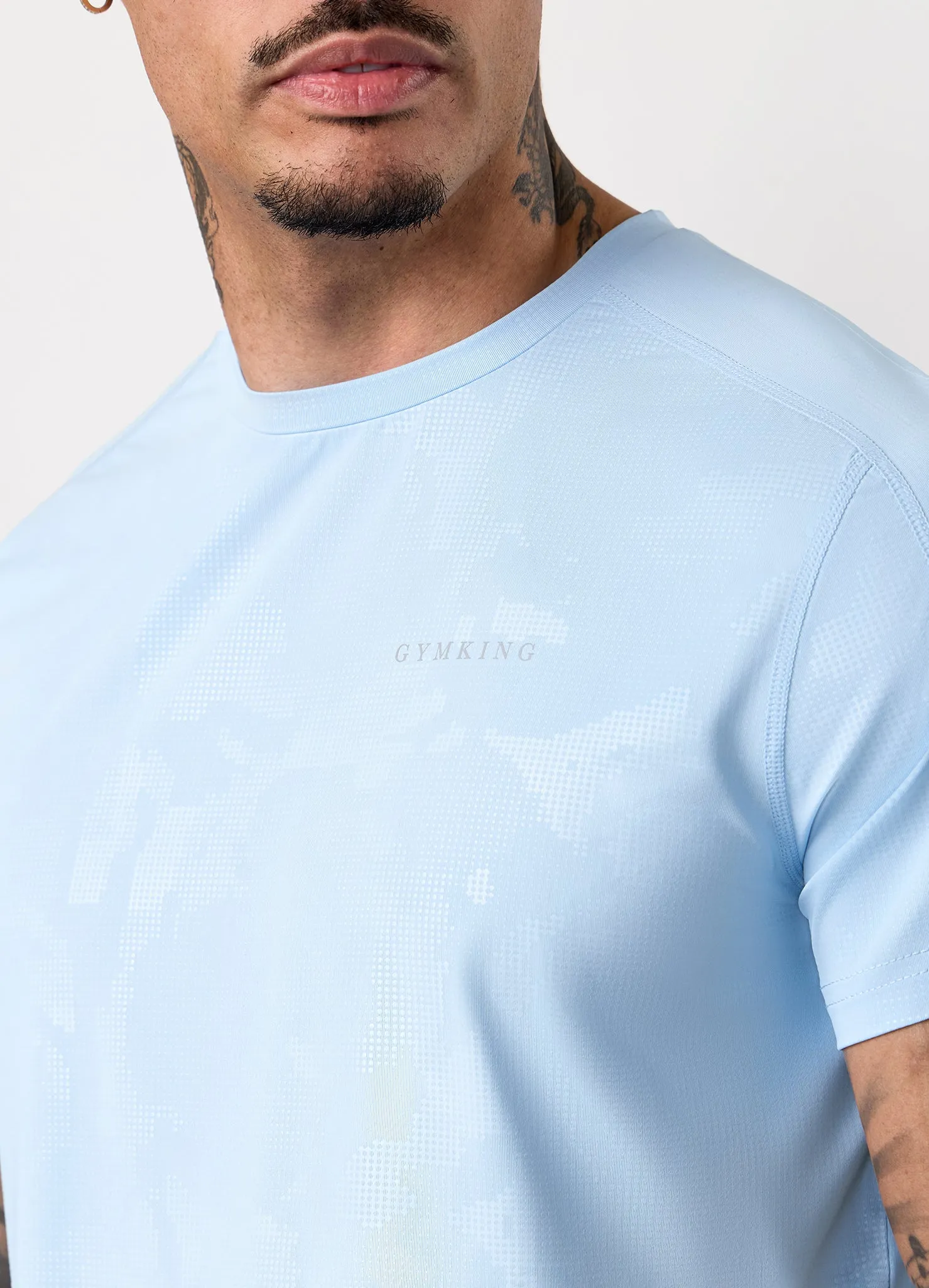 Gym King Debossed Camo Tee - Blue Haze sold by The Gym King product image thumbnail 5