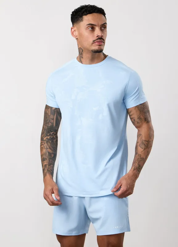 Gym King Debossed Camo Tee - Blue Haze made by The Gym King
