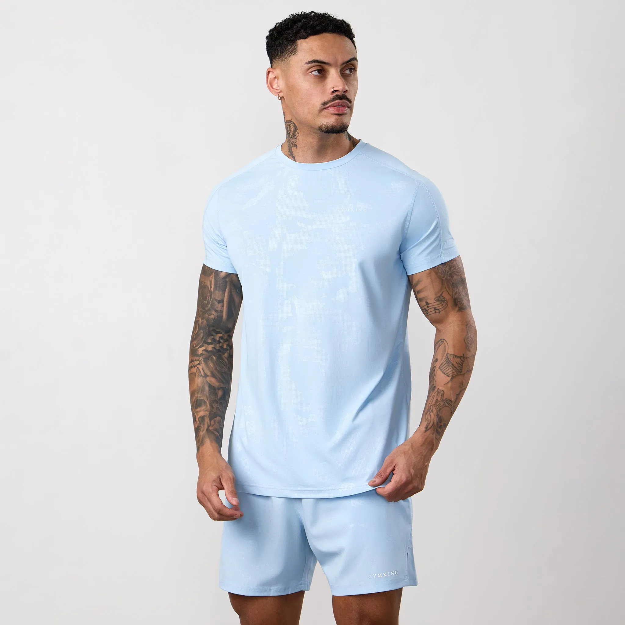 Gym King Debossed Camo Tee - Blue Haze sold by The Gym King product image thumbnail 2