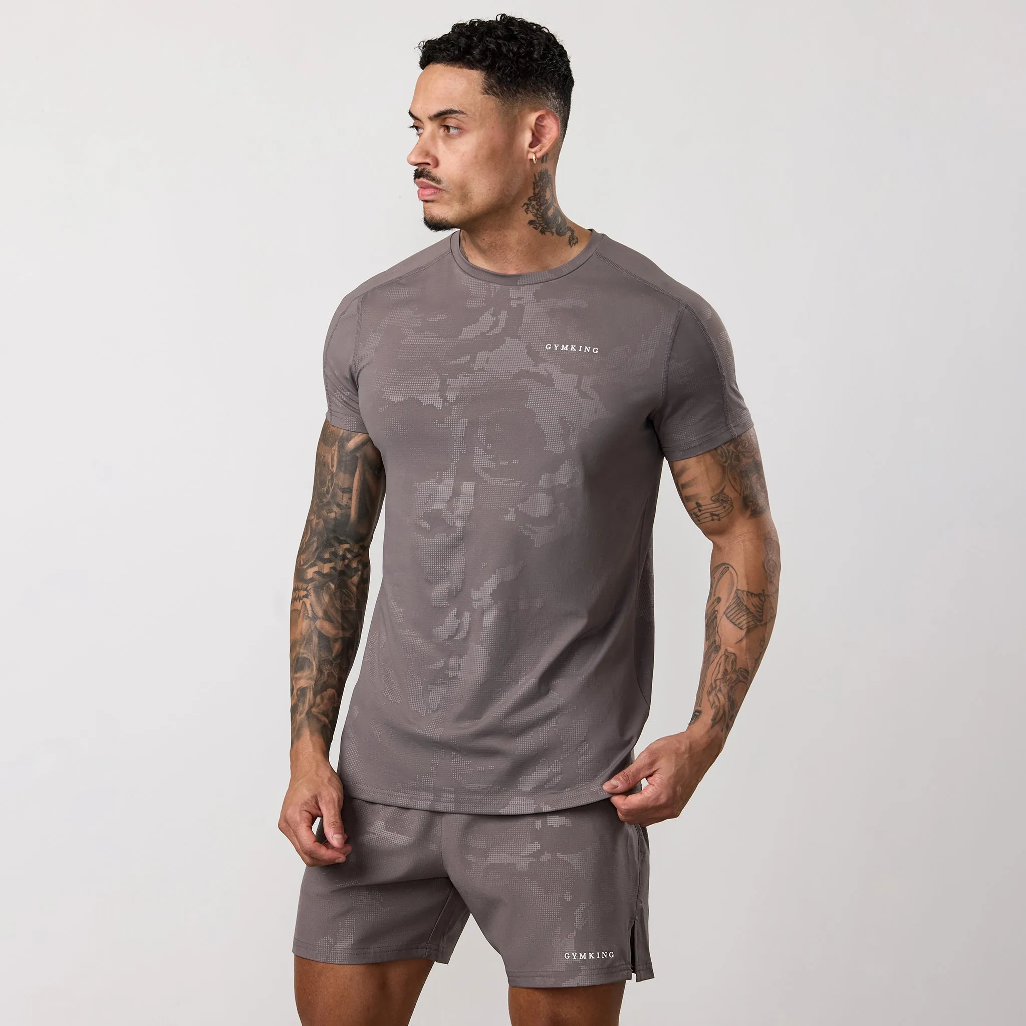 Gym King Debossed Camo Tee - Rustic Taupe sold by The Gym King product image thumbnail 2
