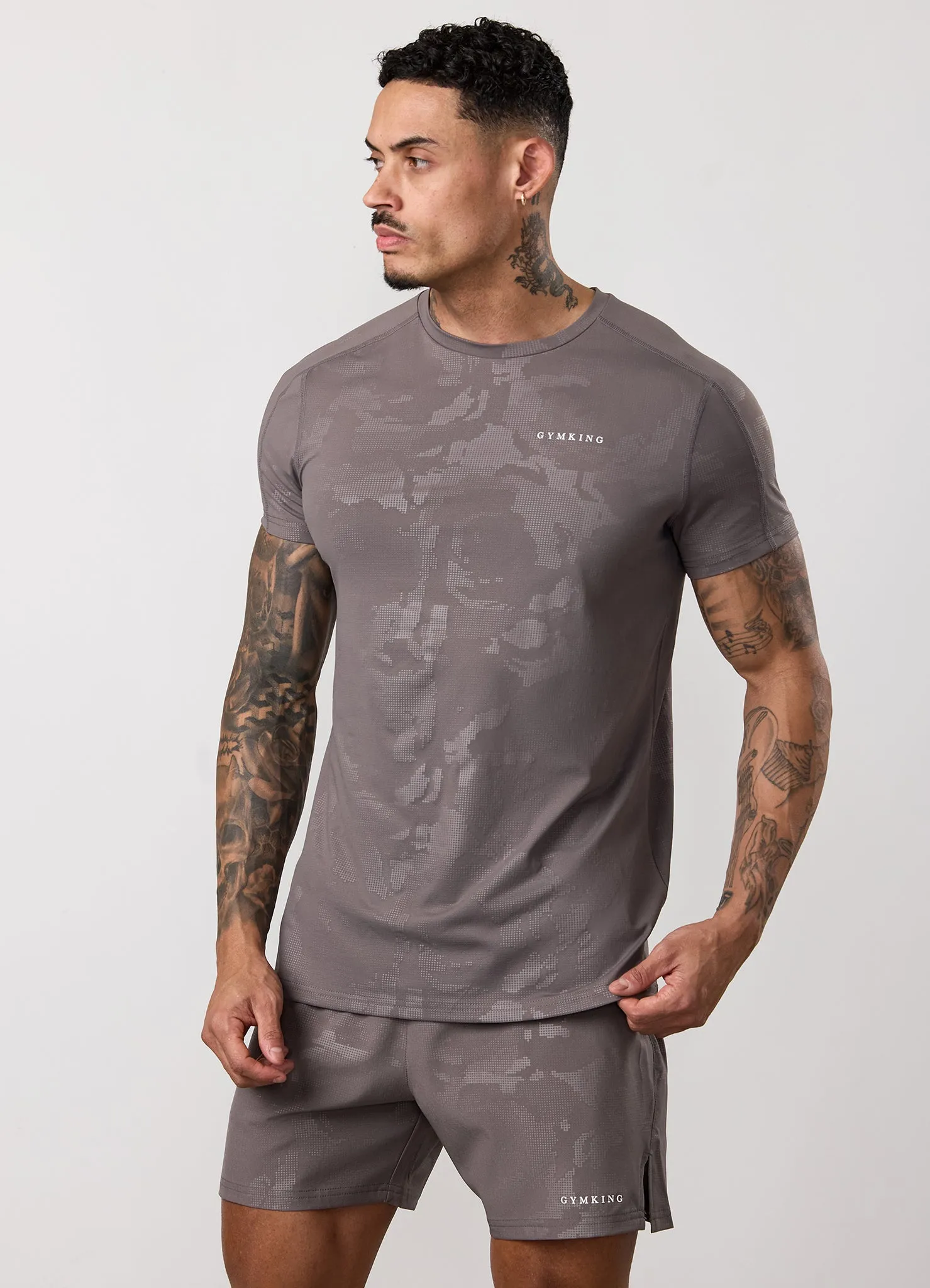 Gym King Debossed Camo Tee - Rustic Taupe sold by The Gym King