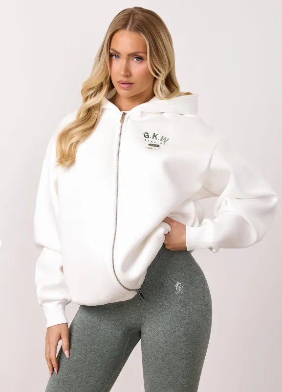 Gym King Composure Full Zip Hood - Cream sold by The Gym King