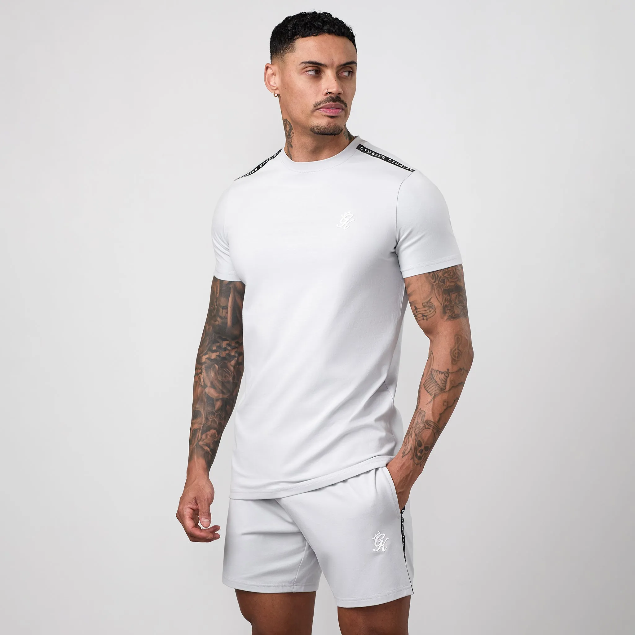 Gym King Taped Jersey Tee - Light Grey sold by The Gym King product image thumbnail 2