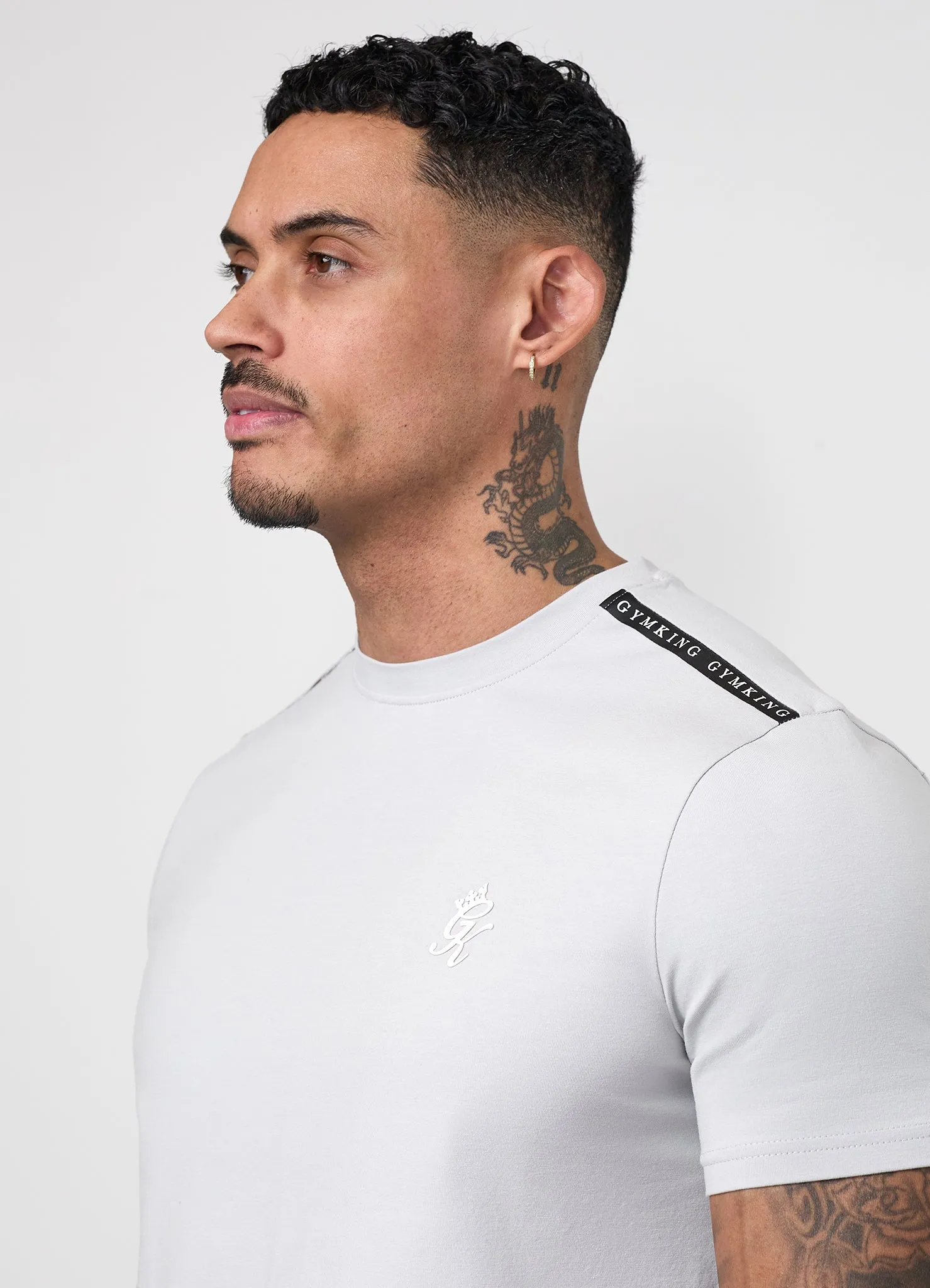 Gym King Taped Jersey Tee - Light Grey sold by The Gym King product image thumbnail 4