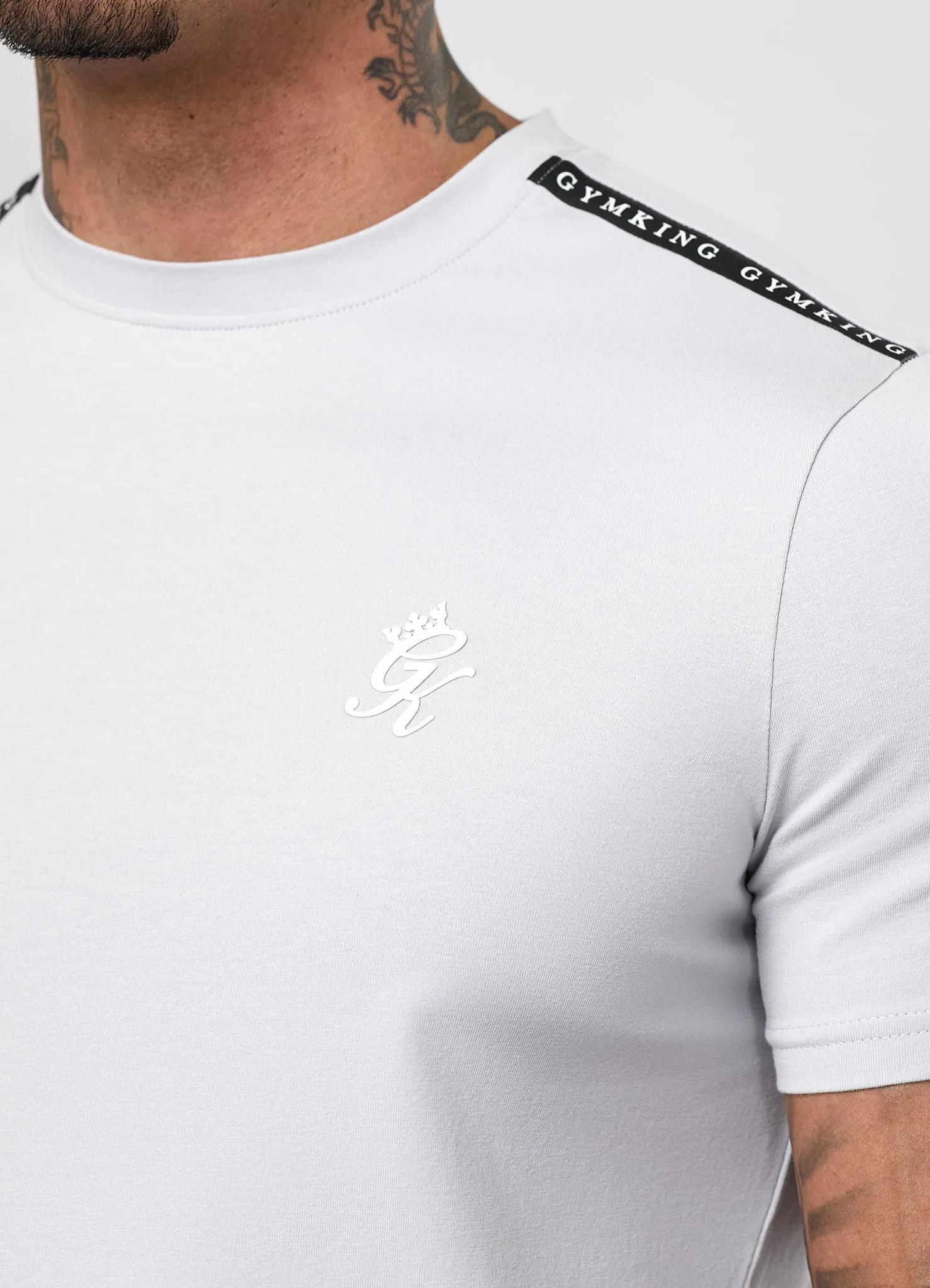 Gym King Taped Jersey Tee - Light Grey sold by The Gym King product image thumbnail 5