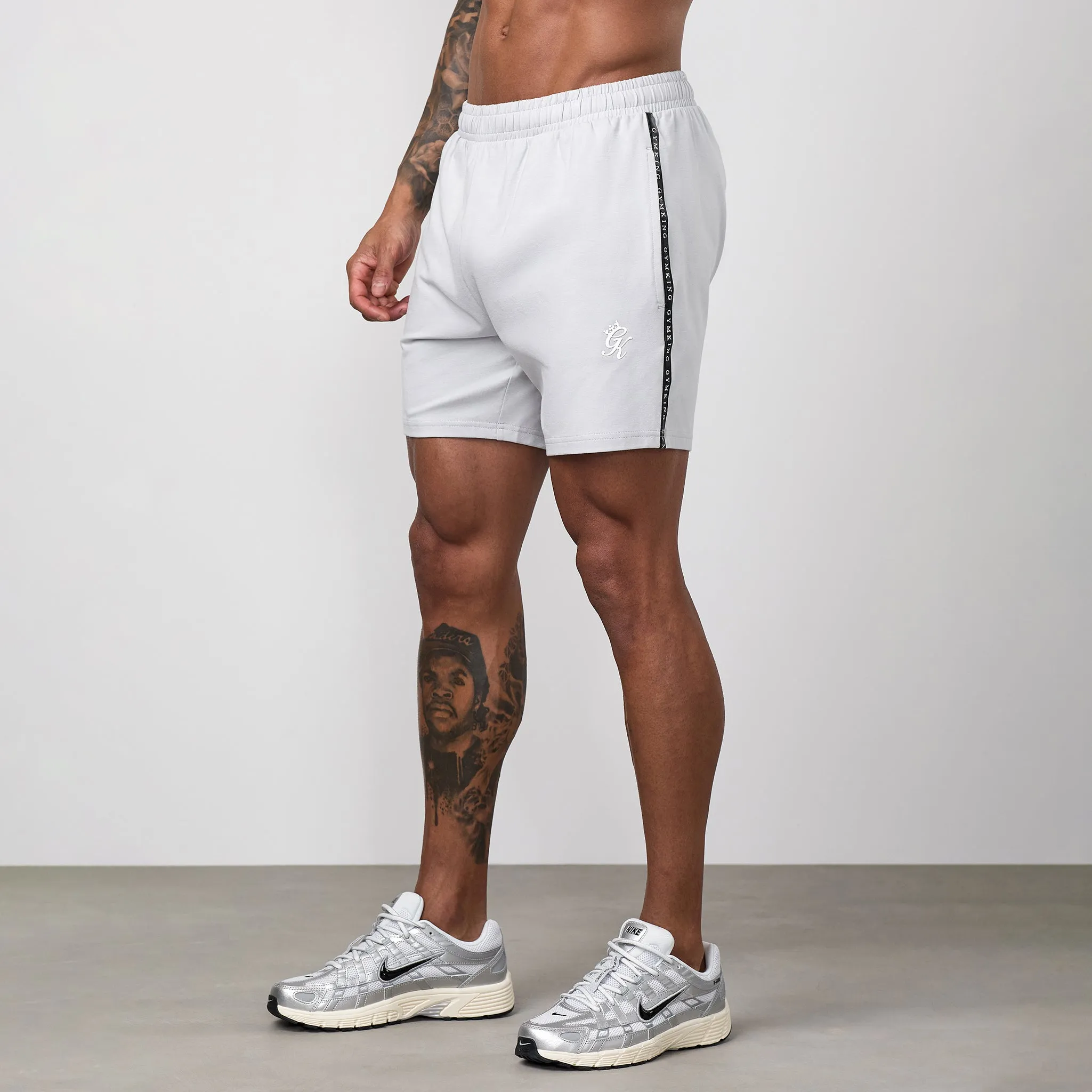 Gym King Taped Jersey Short - Light Grey sold by The Gym King product image thumbnail 2