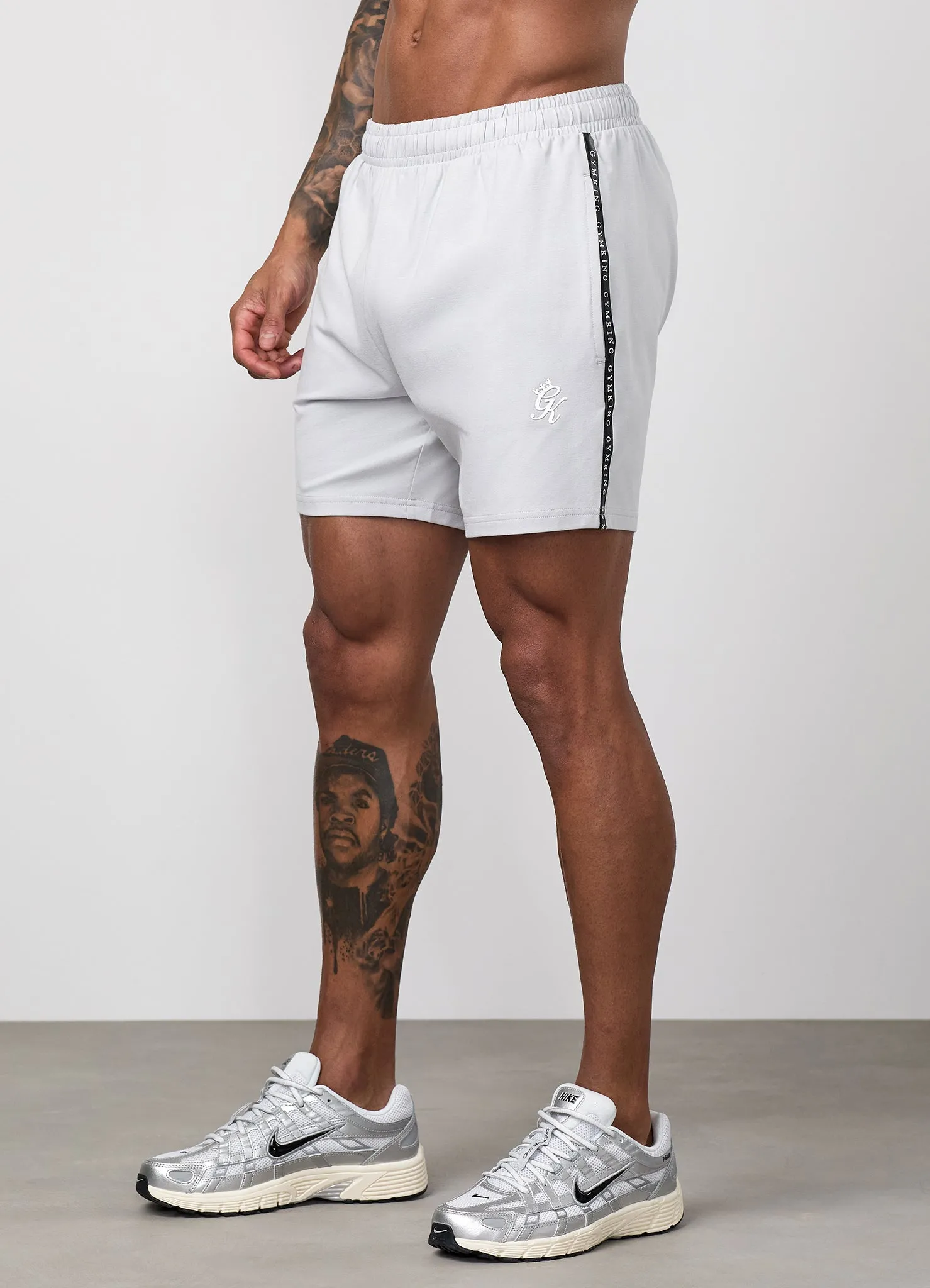 Gym King Taped Jersey Short - Light Grey sold by The Gym King product image thumbnail 3