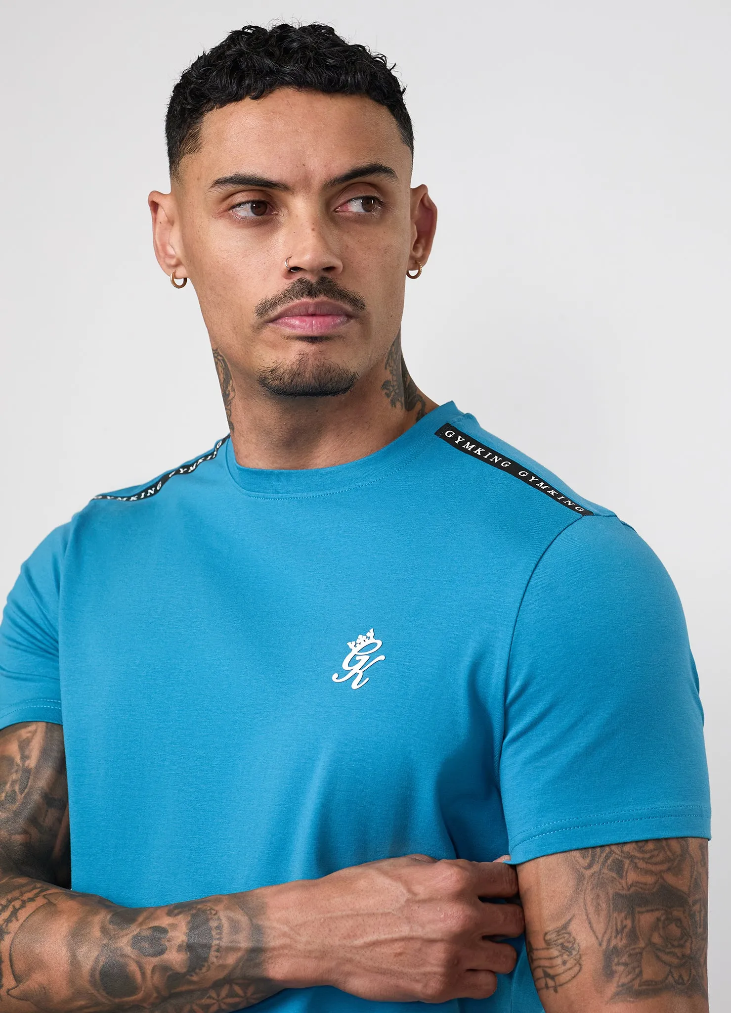 Gym King Taped Jersey Tee - Harbour Teal sold by The Gym King product image thumbnail 4