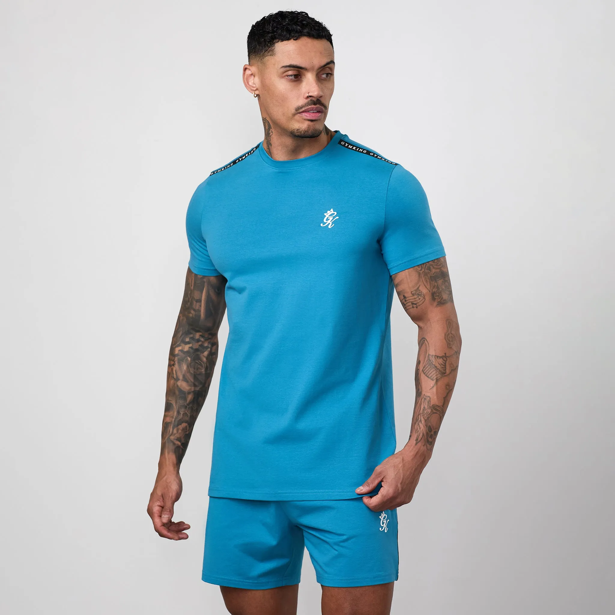 Gym King Taped Jersey Tee - Harbour Teal sold by The Gym King product image thumbnail 2