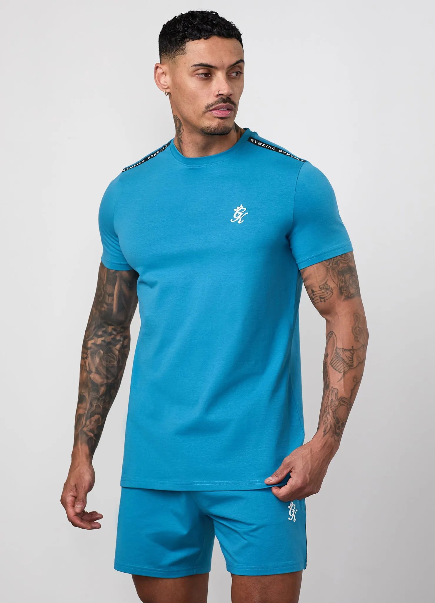 Gym King Taped Jersey Tee - Harbour Teal sold by The Gym King