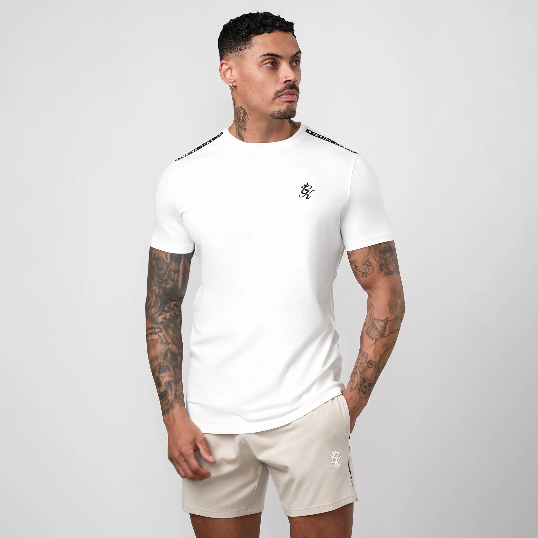 Gym King Taped Jersey Tee - Cream sold by The Gym King product image thumbnail 2