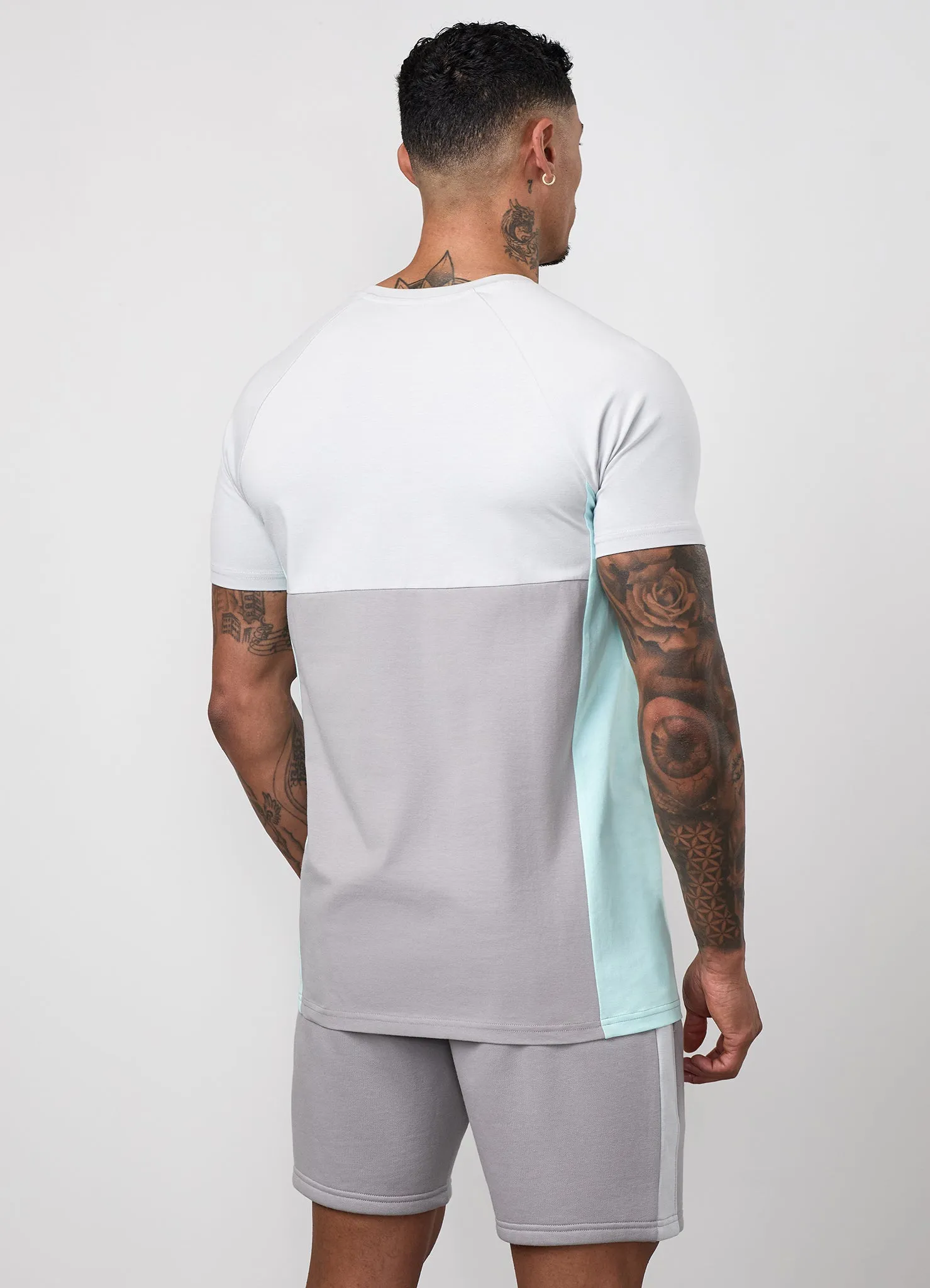 Gym King Contrast Panel Jersey Tee - Urban Grey/Light Grey/Mint sold by The Gym King product image thumbnail 4