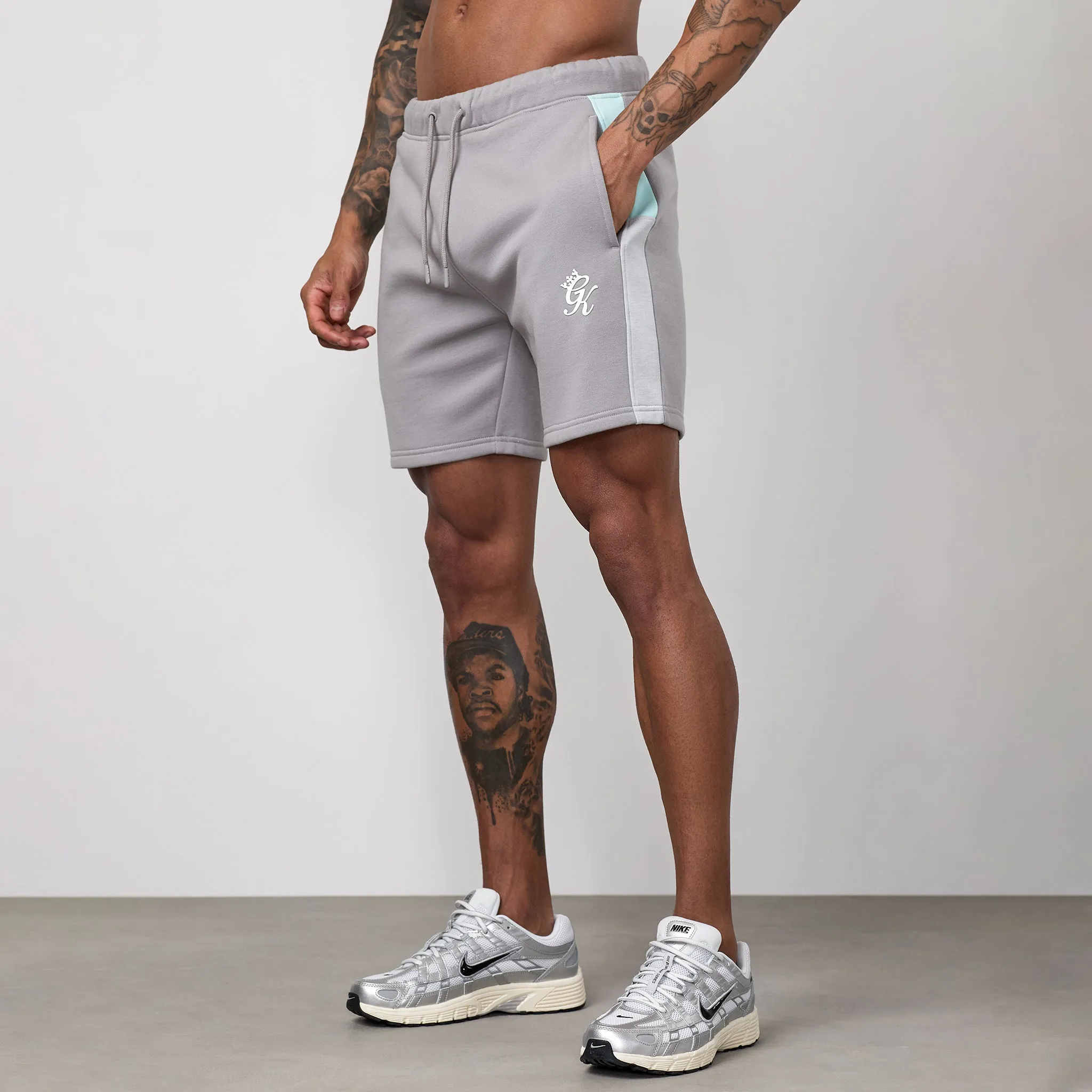 Gym King Contrast Panel Short - Urban Grey/Light Grey/Mint sold by The Gym King product image thumbnail 2