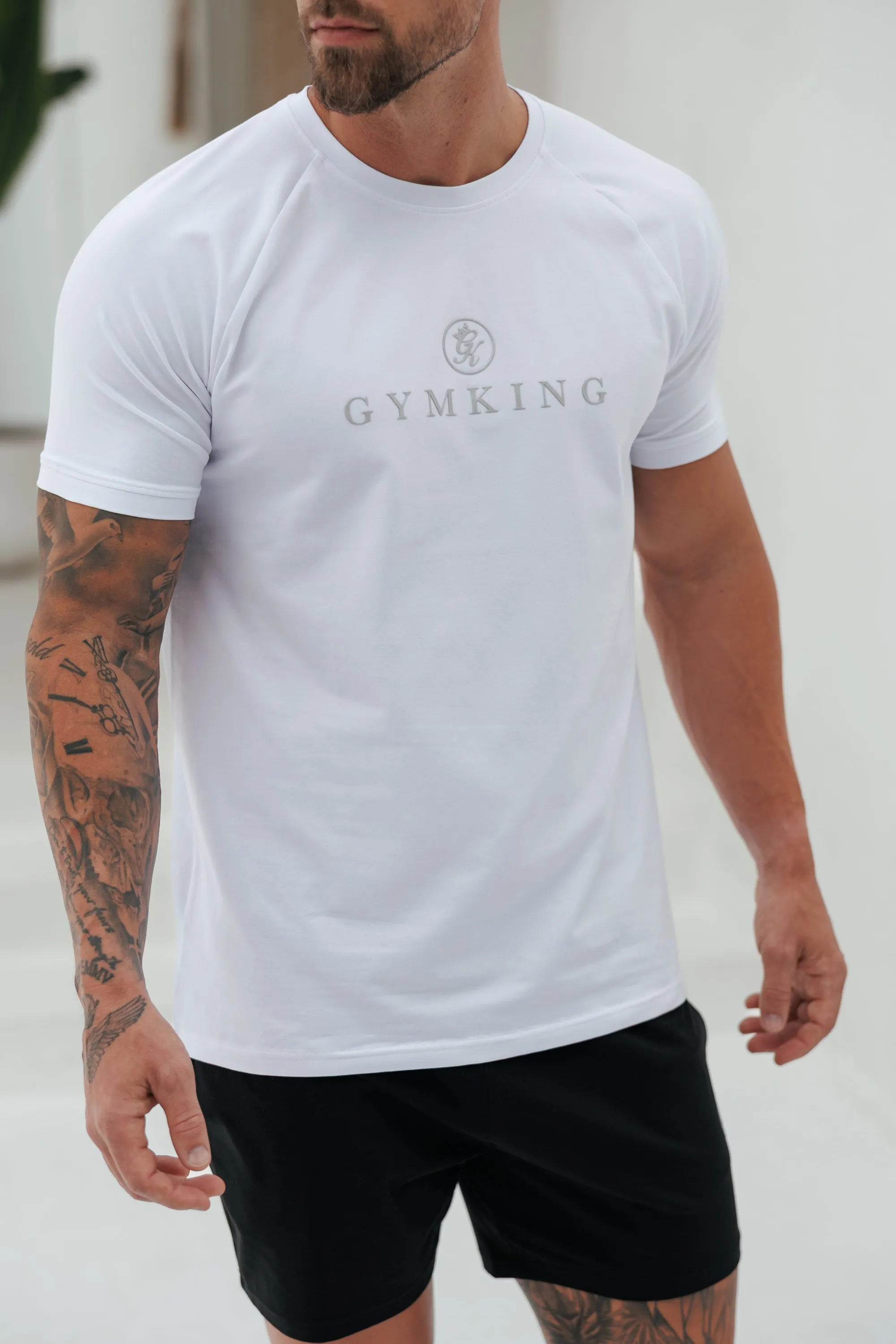 Gym King Pro Logo Tee - White sold by The Gym King product image thumbnail 3