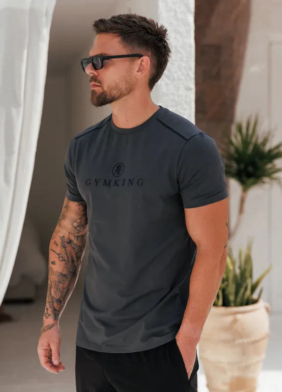 Gym King Pro Logo V2 Jersey Tee - Dark Pewter sold by The Gym King