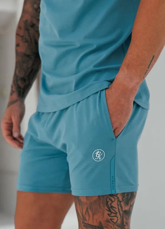 Gym King Pro Logo Jersey 6" Short - Blue made by The Gym King