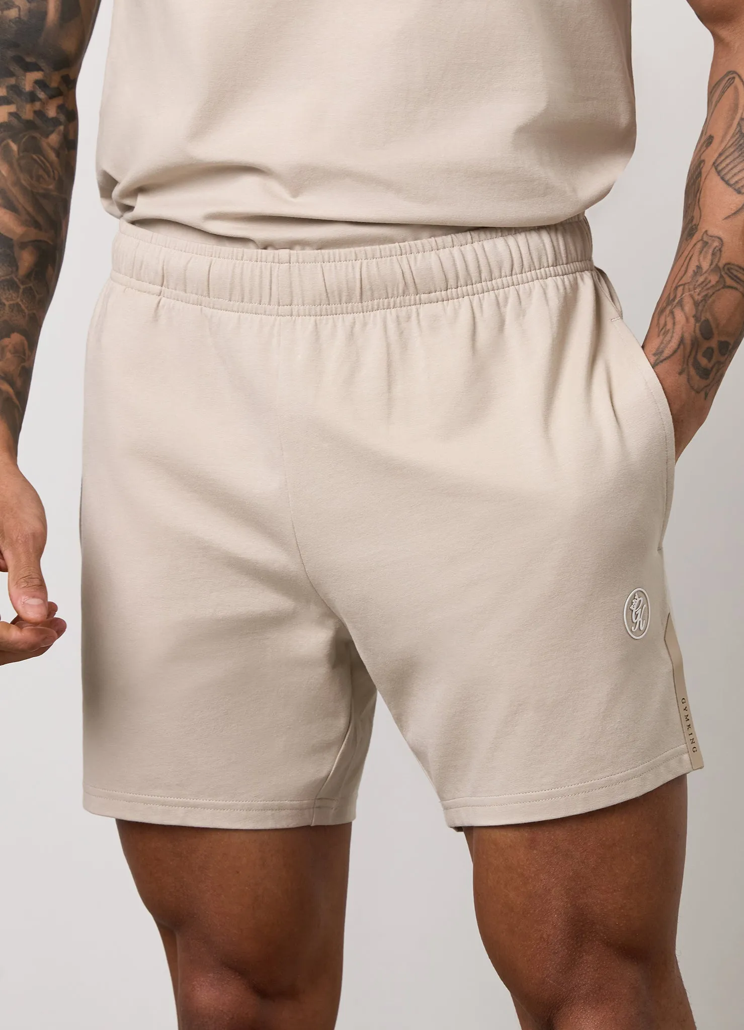 Gym King Pro Logo Jersey 6" Short - Light Stone sold by The Gym King product image thumbnail 5