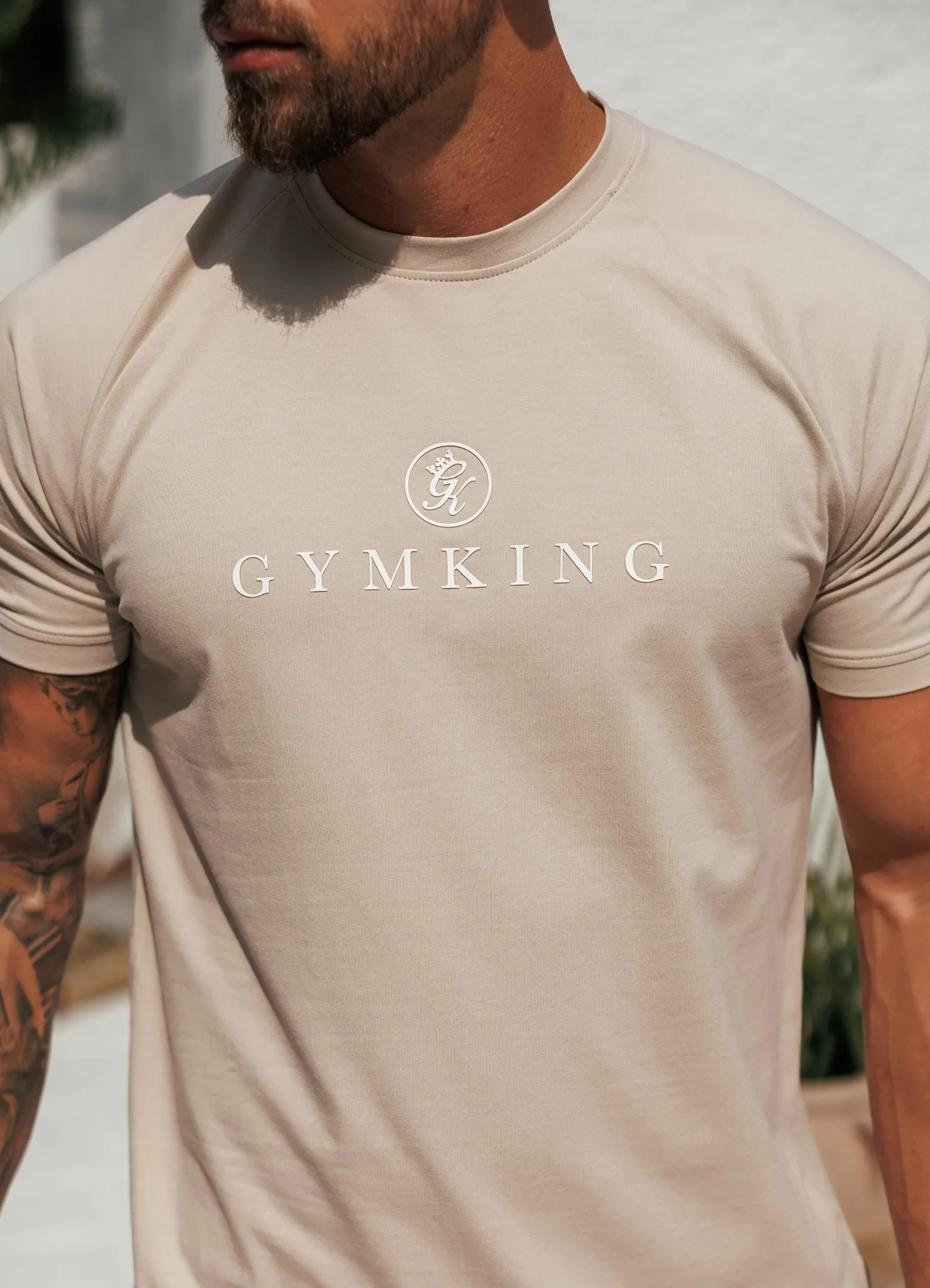Gym King Pro Logo Tee - Light Stone sold by The Gym King product image thumbnail 3