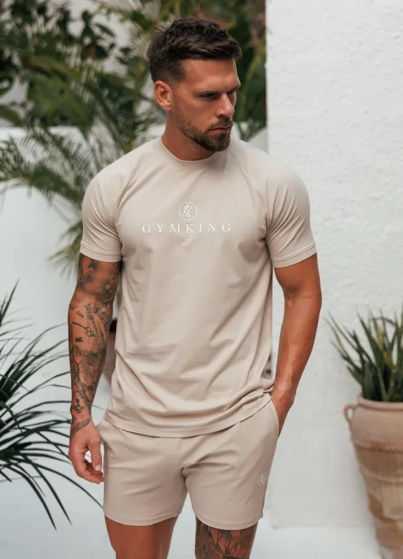 Gym King Pro Logo Tee - Light Stone sold by The Gym King