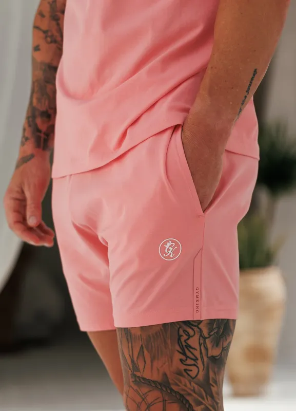 Gym King Pro Logo Jersey 6" Short - Pink made by The Gym King