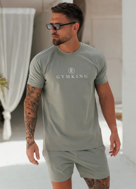 Gym King Pro Logo Tee - Soft Khaki sold by The Gym King