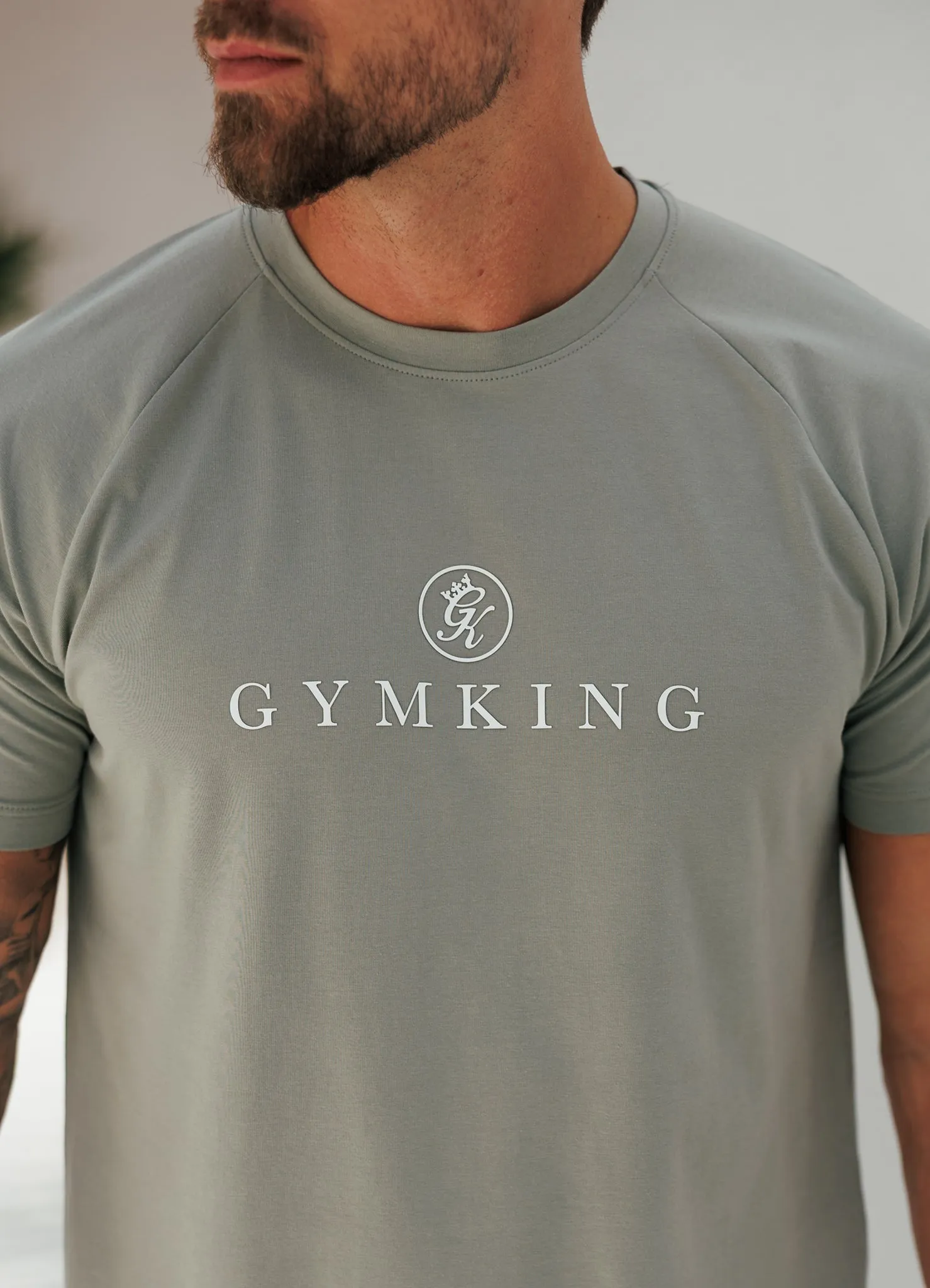 Gym King Pro Logo Tee - Soft Khaki sold by The Gym King product image thumbnail 4