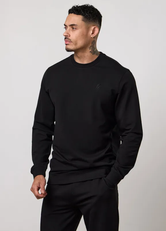 Gym King Victory Lightweight Loopback Crew - Black made by The Gym King