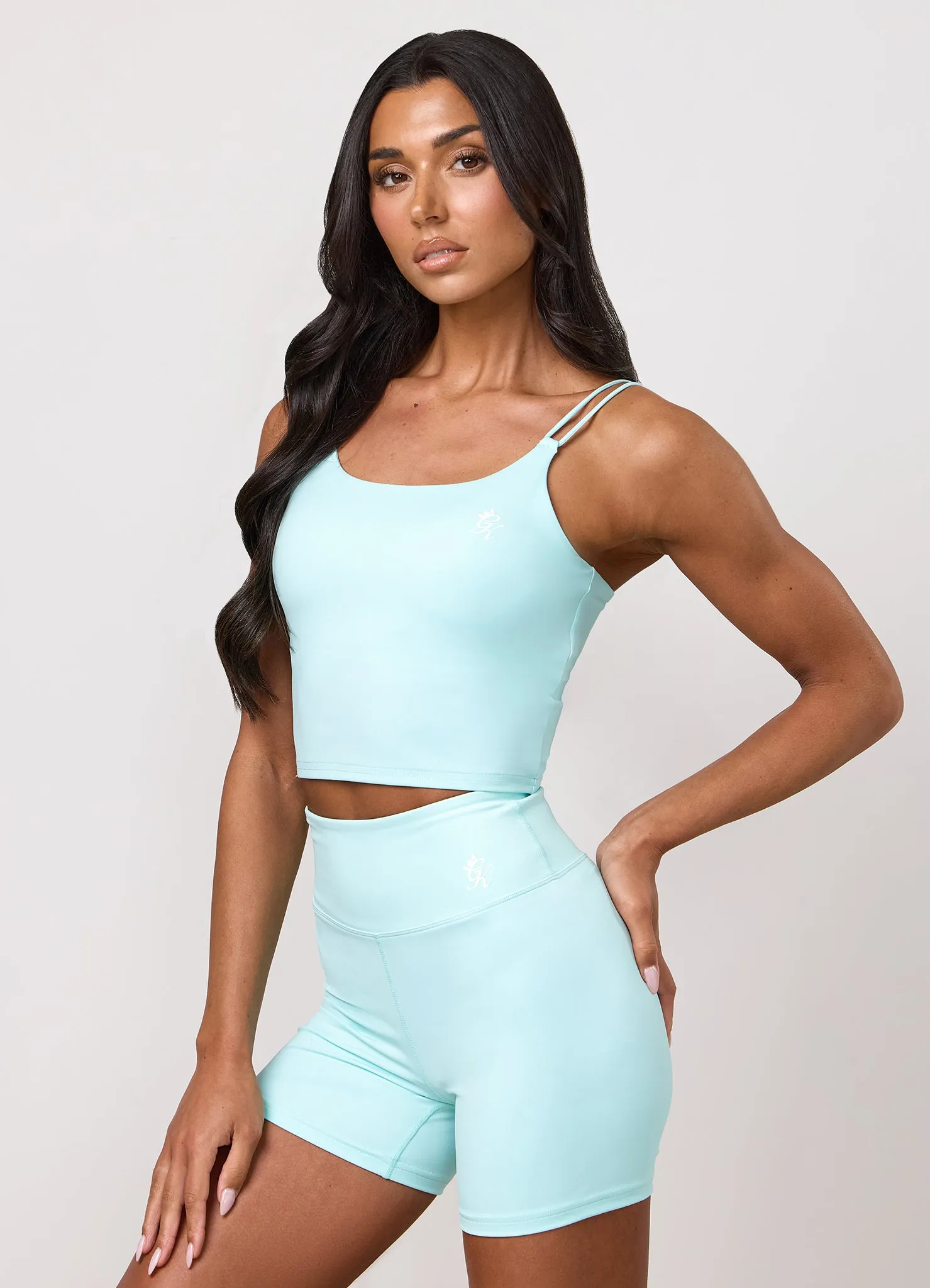 Gym King 365 Long Line Tank - Pale Turquoise sold by The Gym King