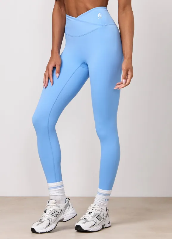 Gym King 365 Wrap Over Legging - Blue Cotton made by The Gym King