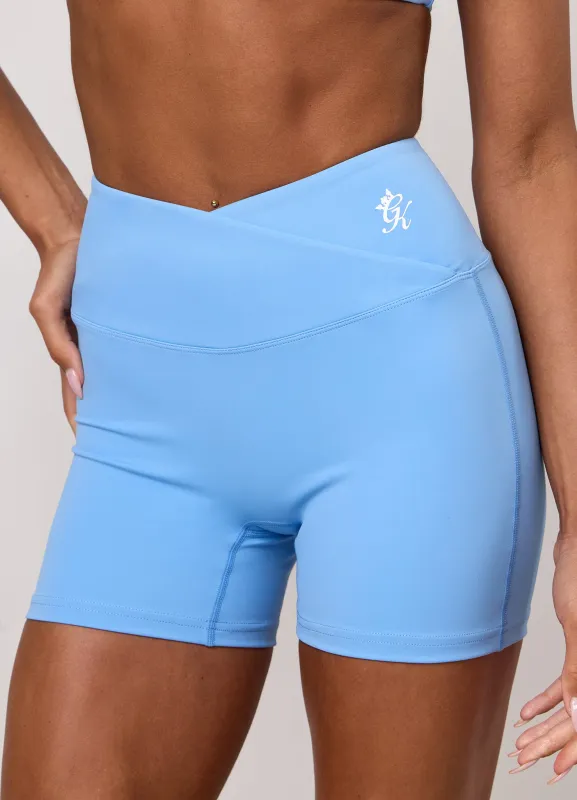 Gym King 365 5" Wrap Over Short - Blue Cotton made by The Gym King