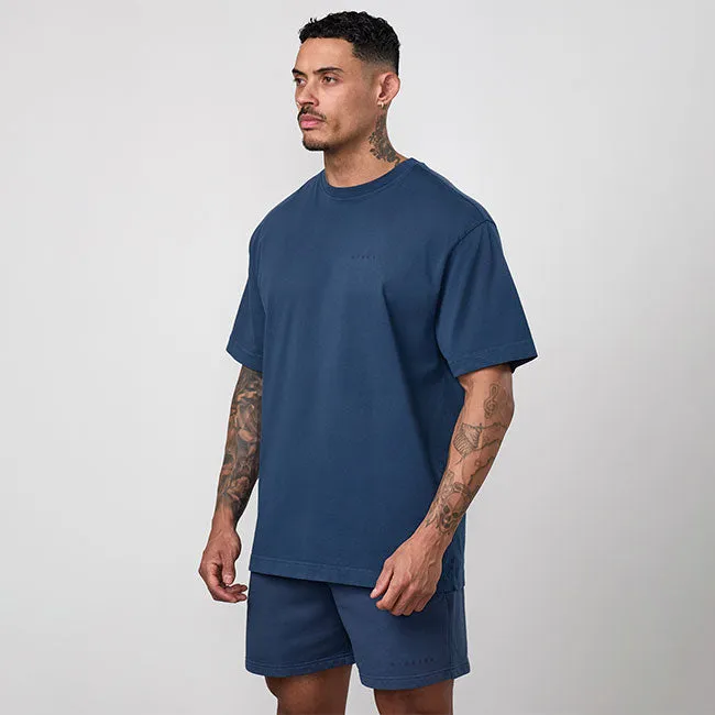 Gym King World Distressed Graphic Washed Tee - Rich Blue sold by The Gym King product image thumbnail 2