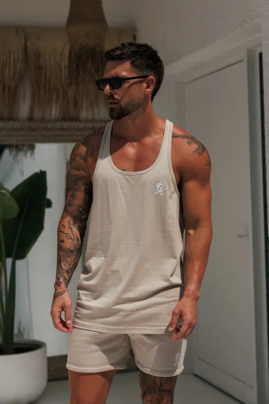Gym King Fundamental Stringer Vest - Fossil Stone made by The Gym King