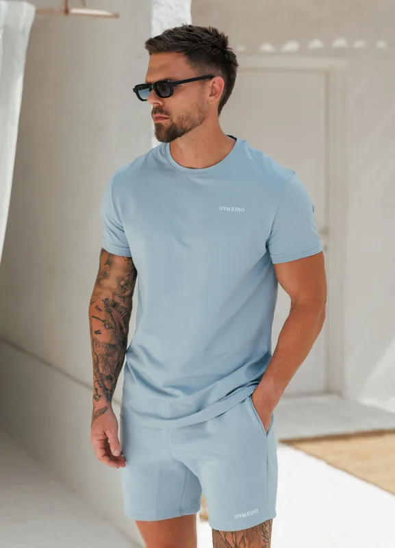 Gym King Fundamental Linear Tee - Powder Blue made by The Gym King