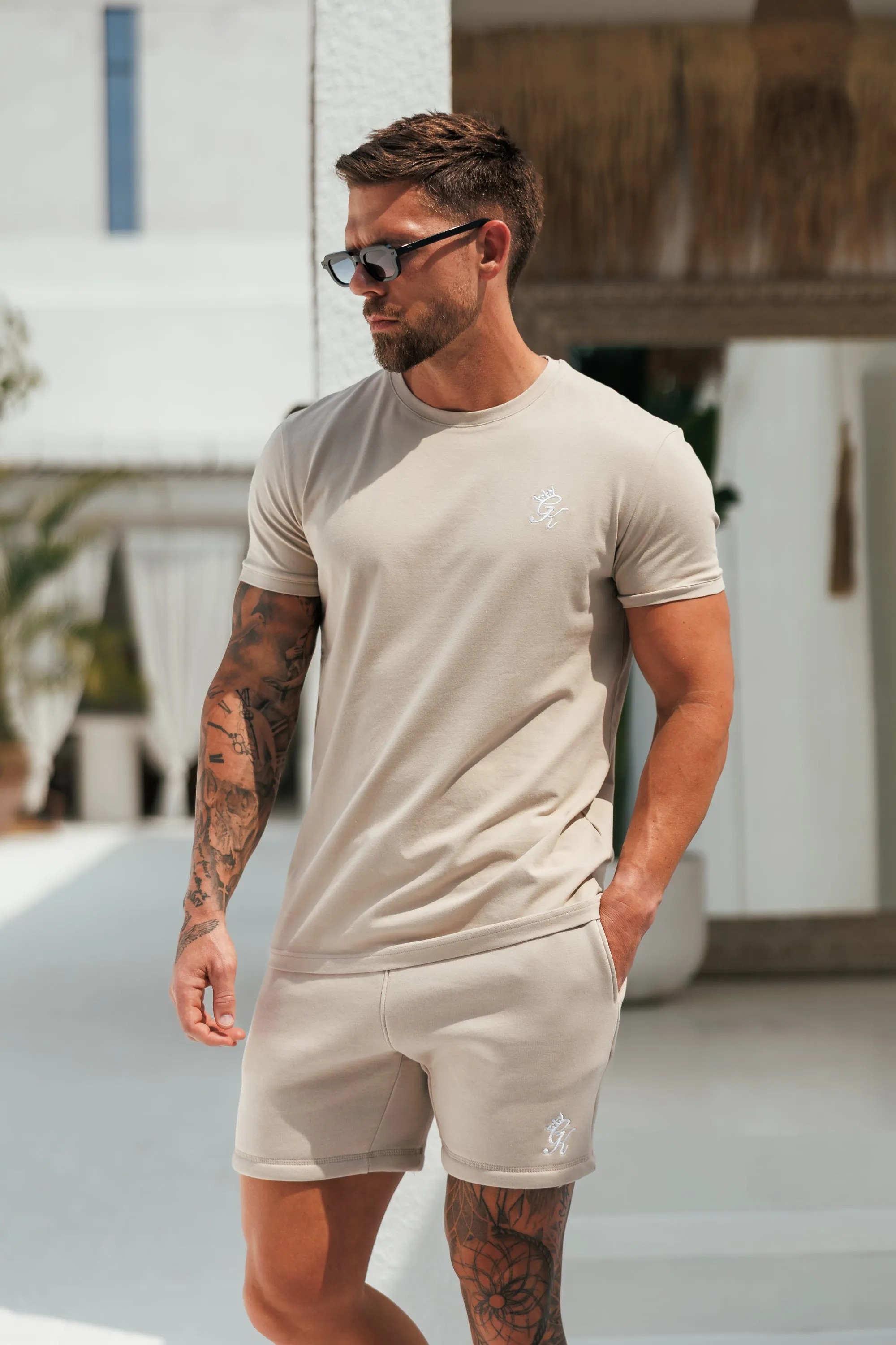 Gym King Fundamental Tee - Fossil Stone sold by The Gym King