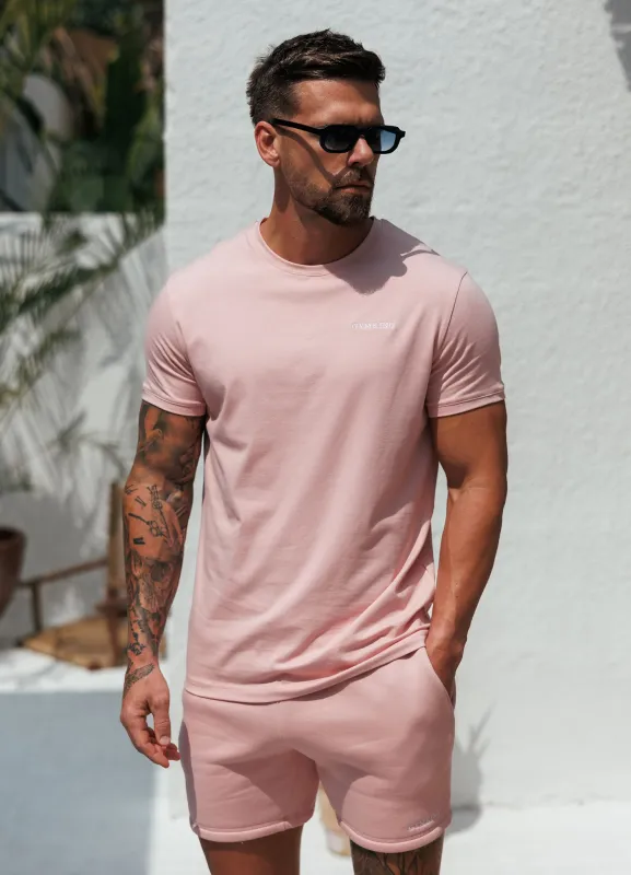 Gym King Fundamental Linear Tee - Rustic Pink made by The Gym King