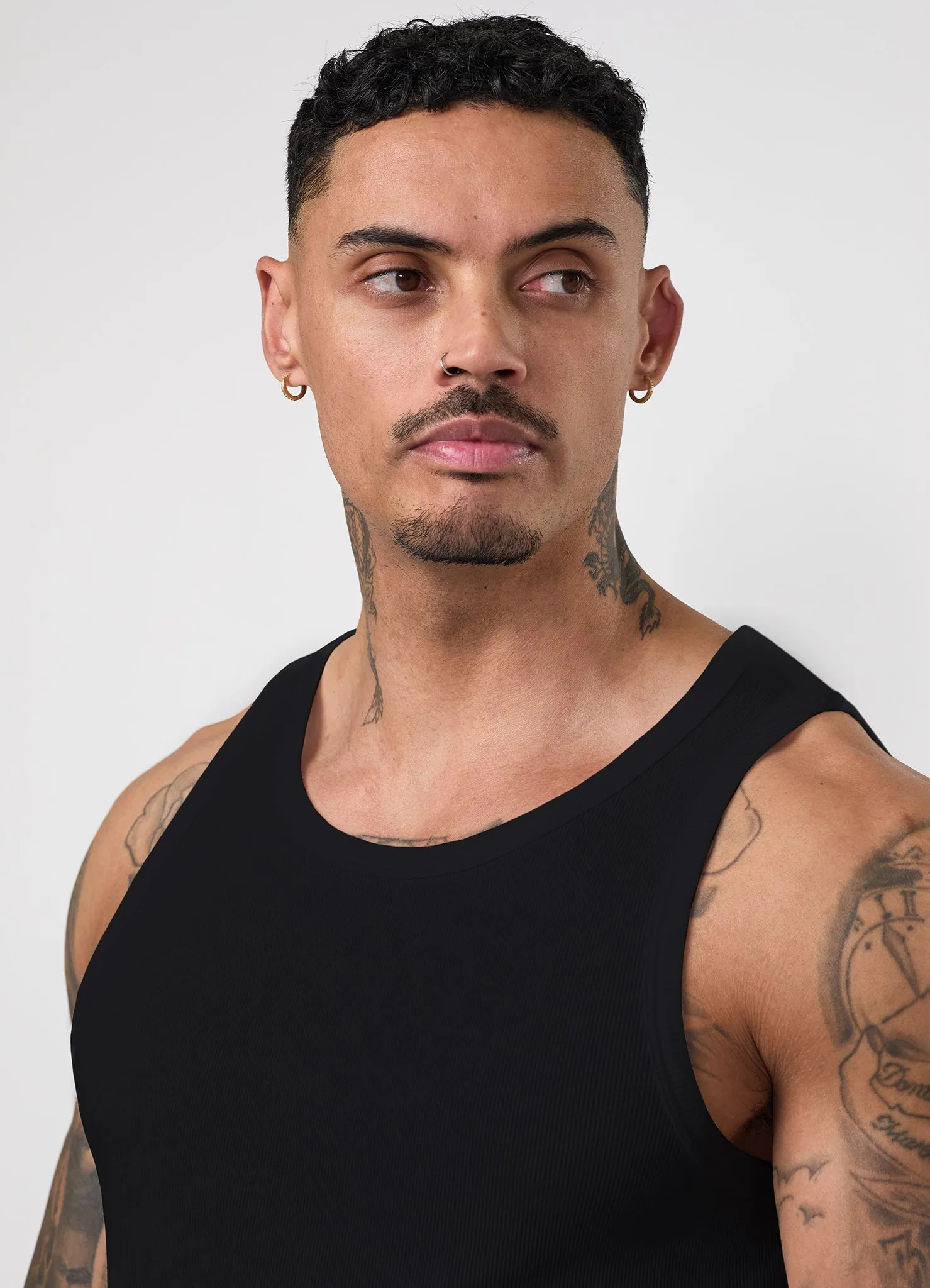 Gym King Signature Rib Vest - Black sold by The Gym King product image thumbnail 5
