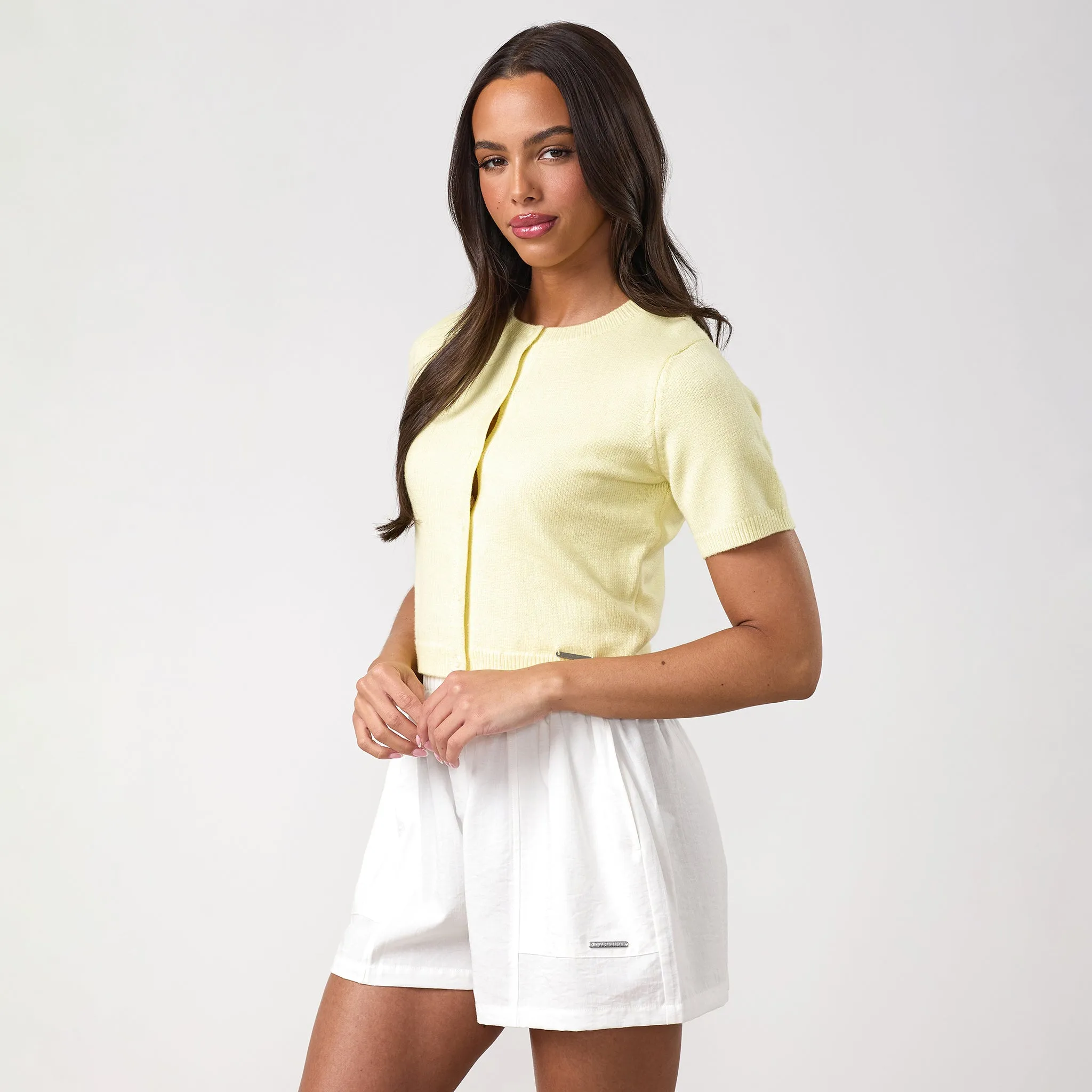 Gym King Short Sleeve Knit Cardigan - Lemon sold by The Gym King product image thumbnail 2