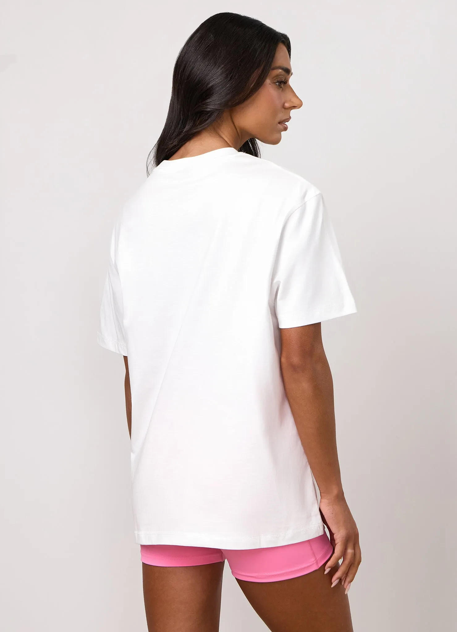 Gym King Renew Flatlock Boyfriend Tee - Cream/Coral Punch sold by The Gym King product image thumbnail 4