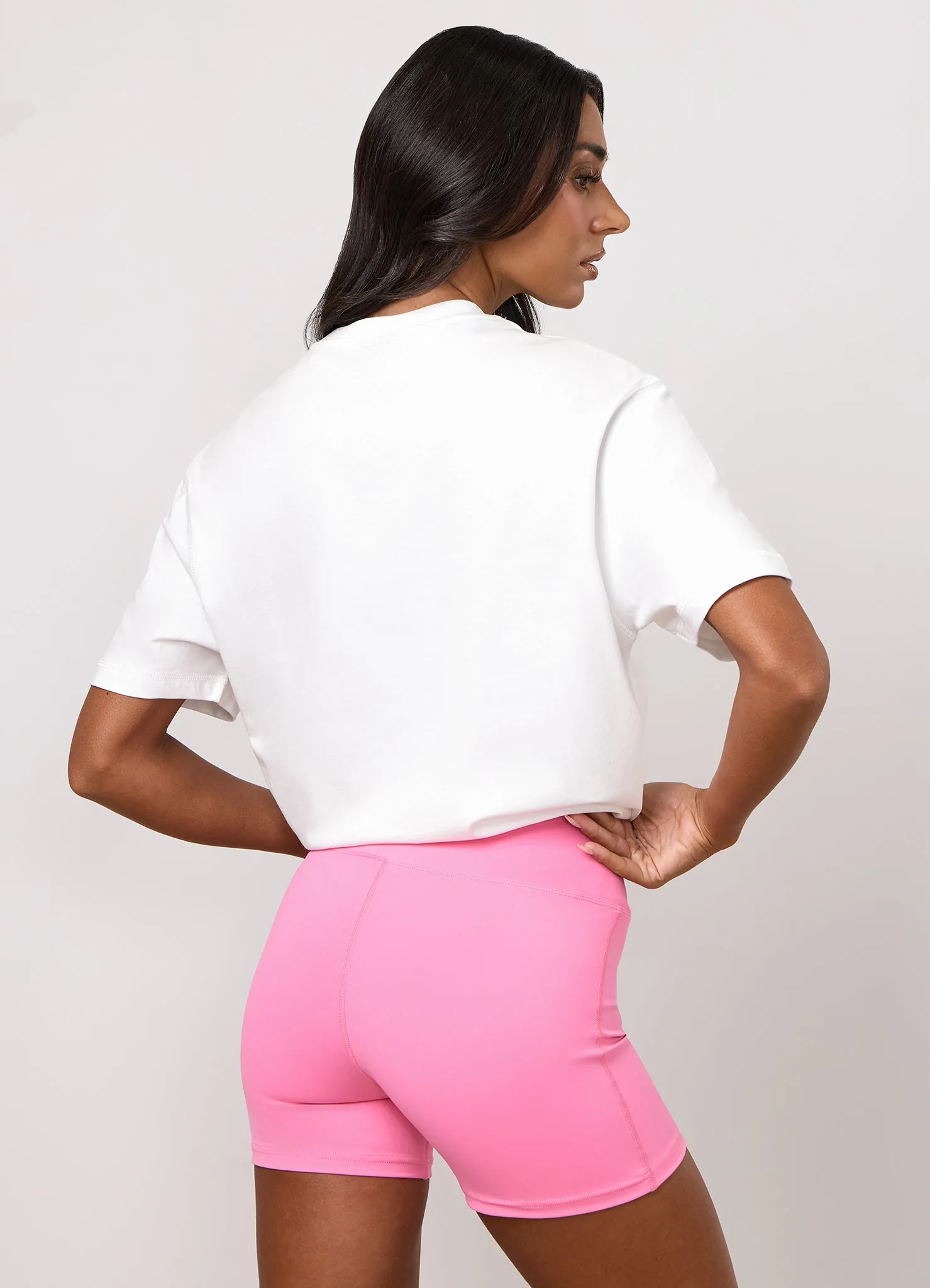 Gym King Renew Flatlock Boyfriend Tee - Cream/Coral Punch sold by The Gym King product image thumbnail 3
