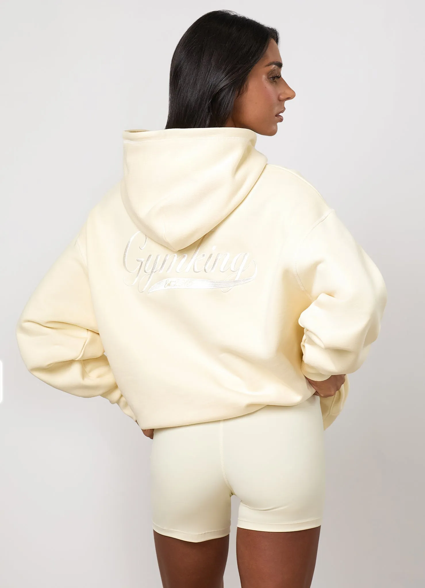 Gym King Renew Flatlock Hoodie - Buttermilk sold by The Gym King