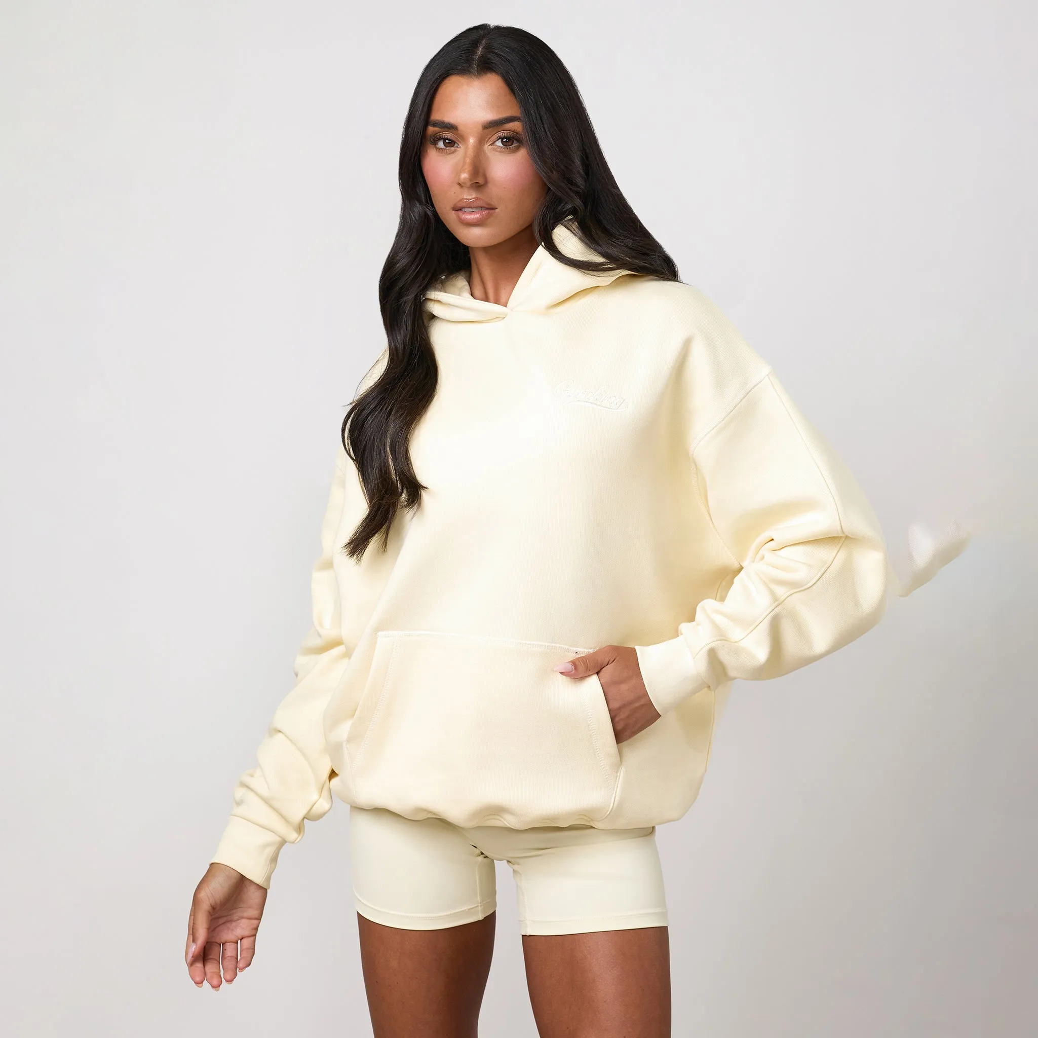 Gym King Renew Flatlock Hoodie - Buttermilk sold by The Gym King product image thumbnail 2