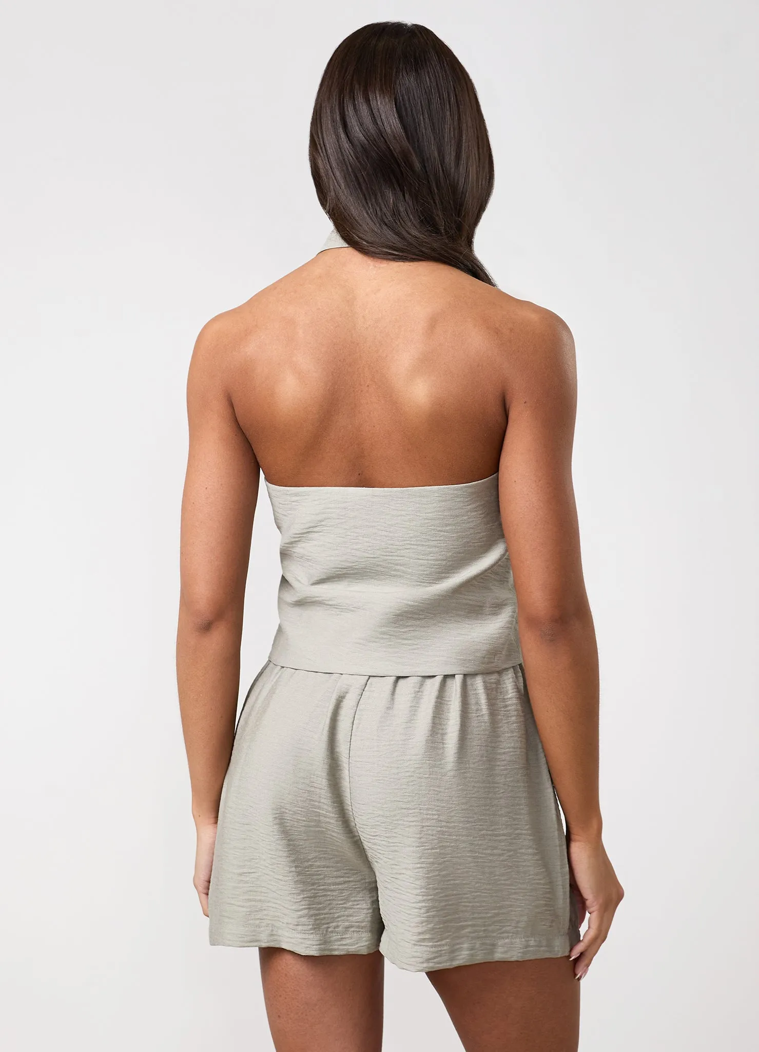Gym King Signature Woven Halter Neck Vest - Dusky Sage sold by The Gym King product image thumbnail 3