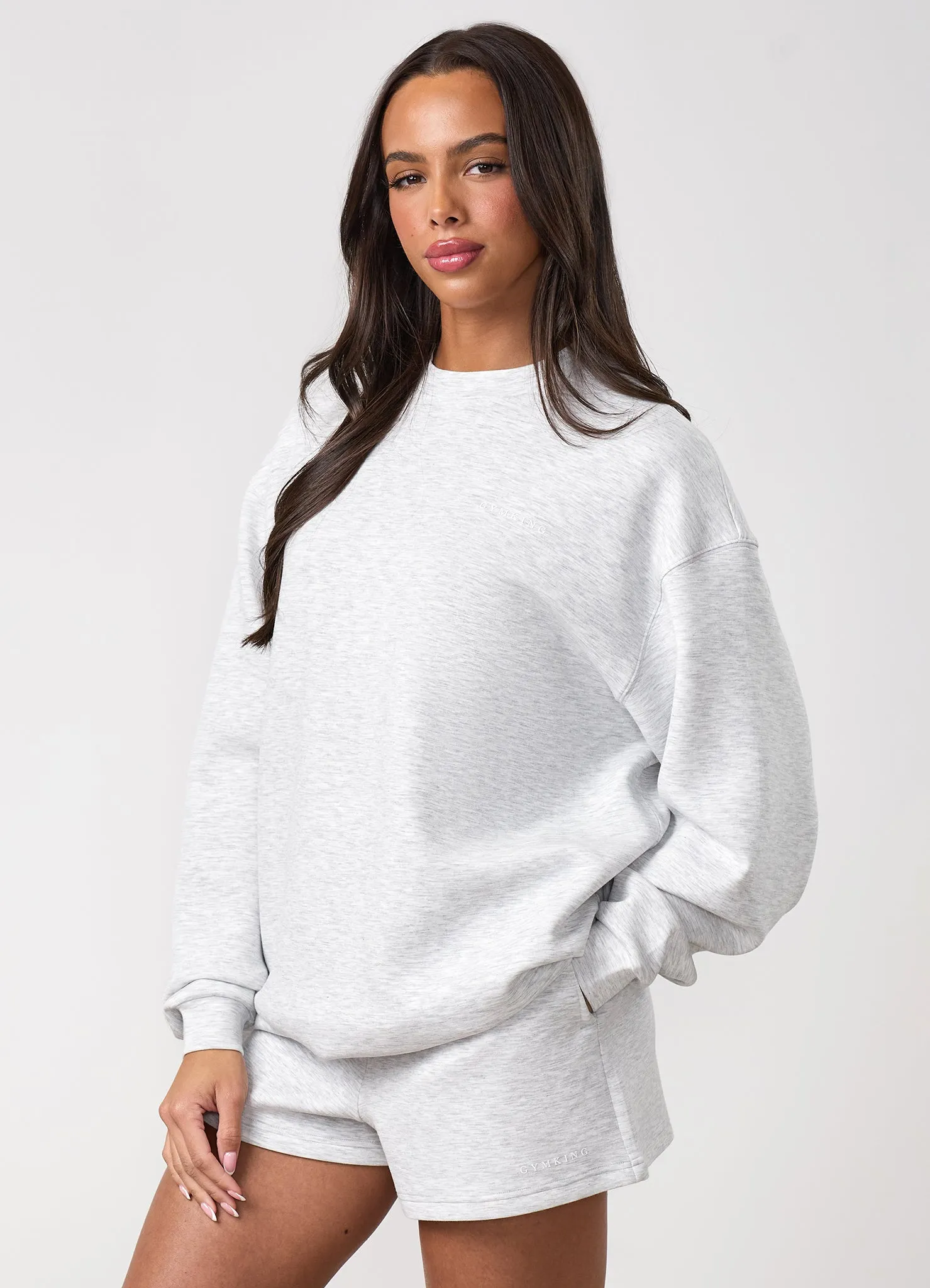 Gym King Modal Crew - Snow Marl sold by The Gym King product image thumbnail 4