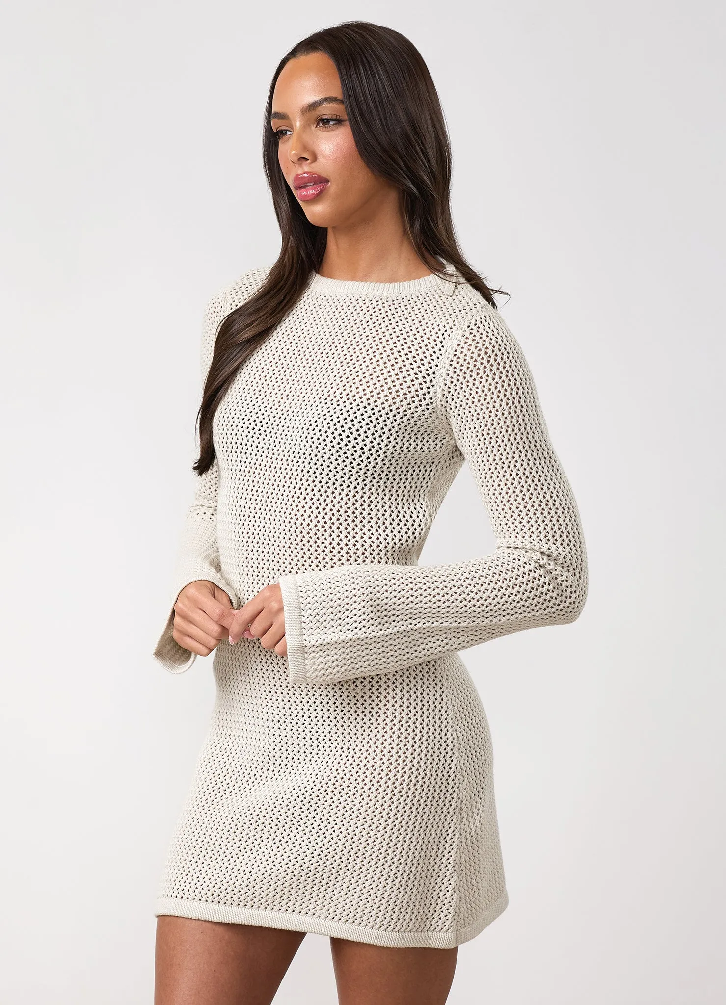 Gym King Crochet Mini Dress - Sand sold by The Gym King