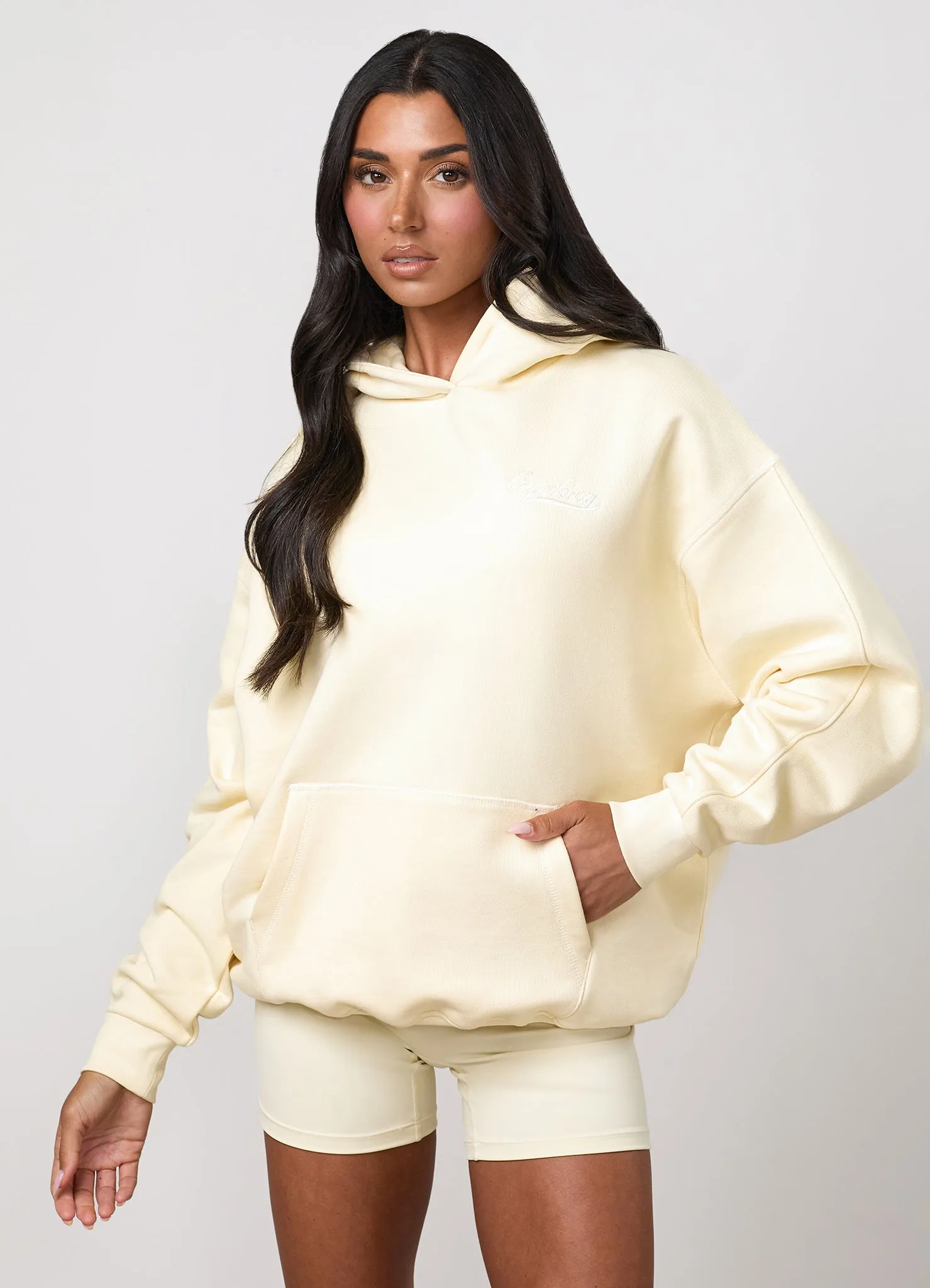 Gym King Renew Flatlock Hoodie and Shorts - Buttermilk sold by The Gym King product image thumbnail 4