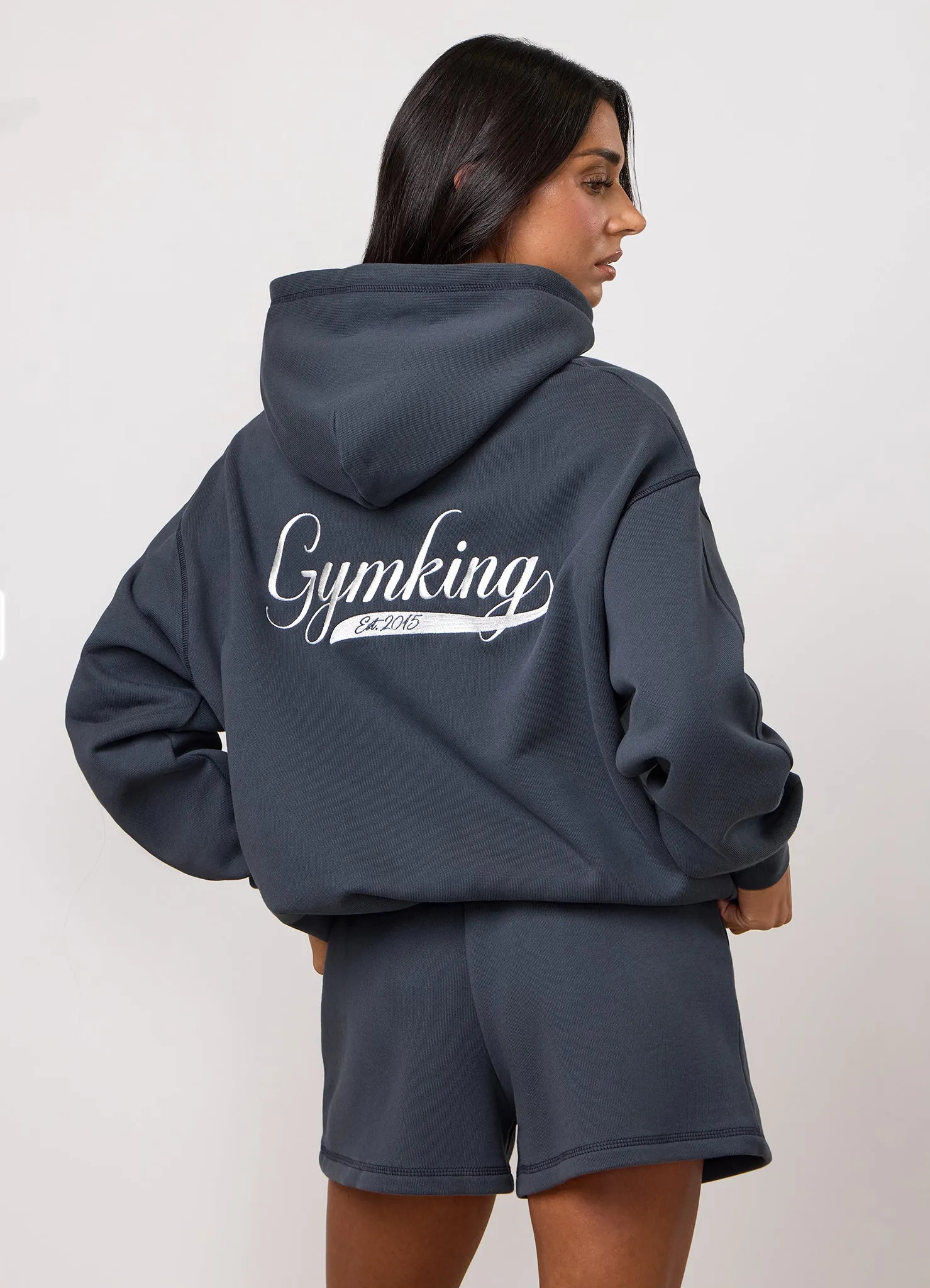 Gym King Renew Flatlock Hoodie and Shorts - Midnight Blue sold by The Gym King product image thumbnail 5