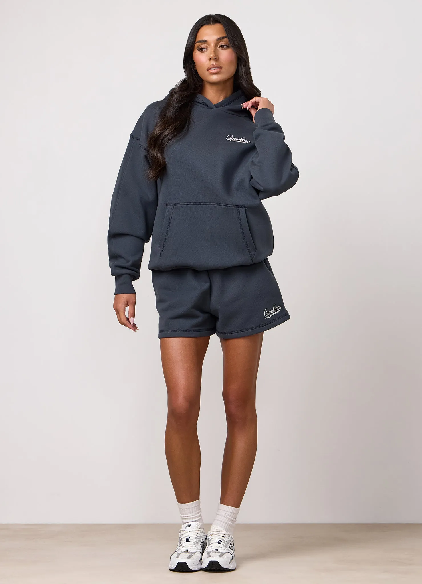 Gym King Renew Flatlock Hoodie and Shorts - Midnight Blue sold by The Gym King