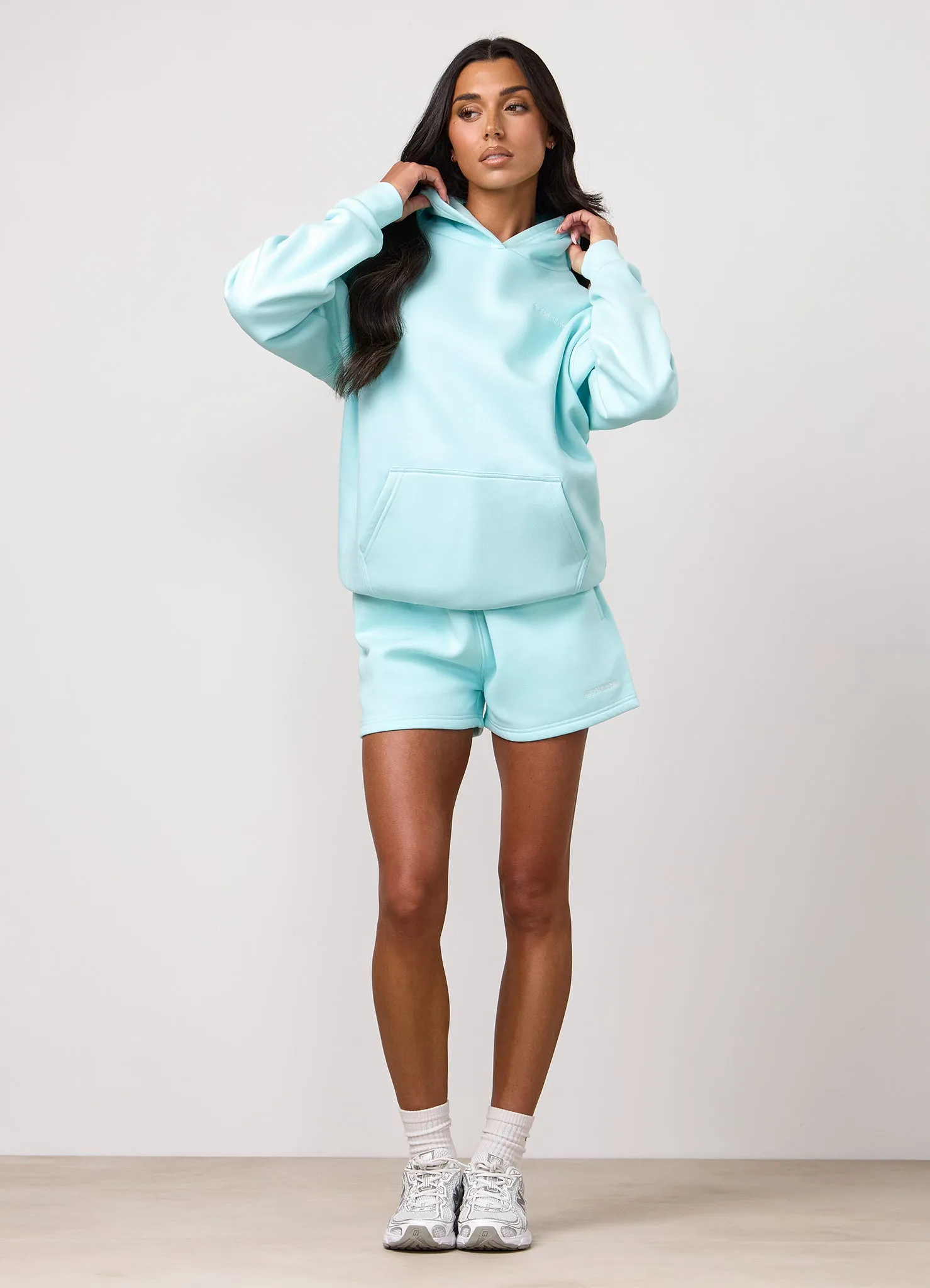 Gym King 365 Fleece Hoodie and Shorts - Pale Turquoise sold by The Gym King