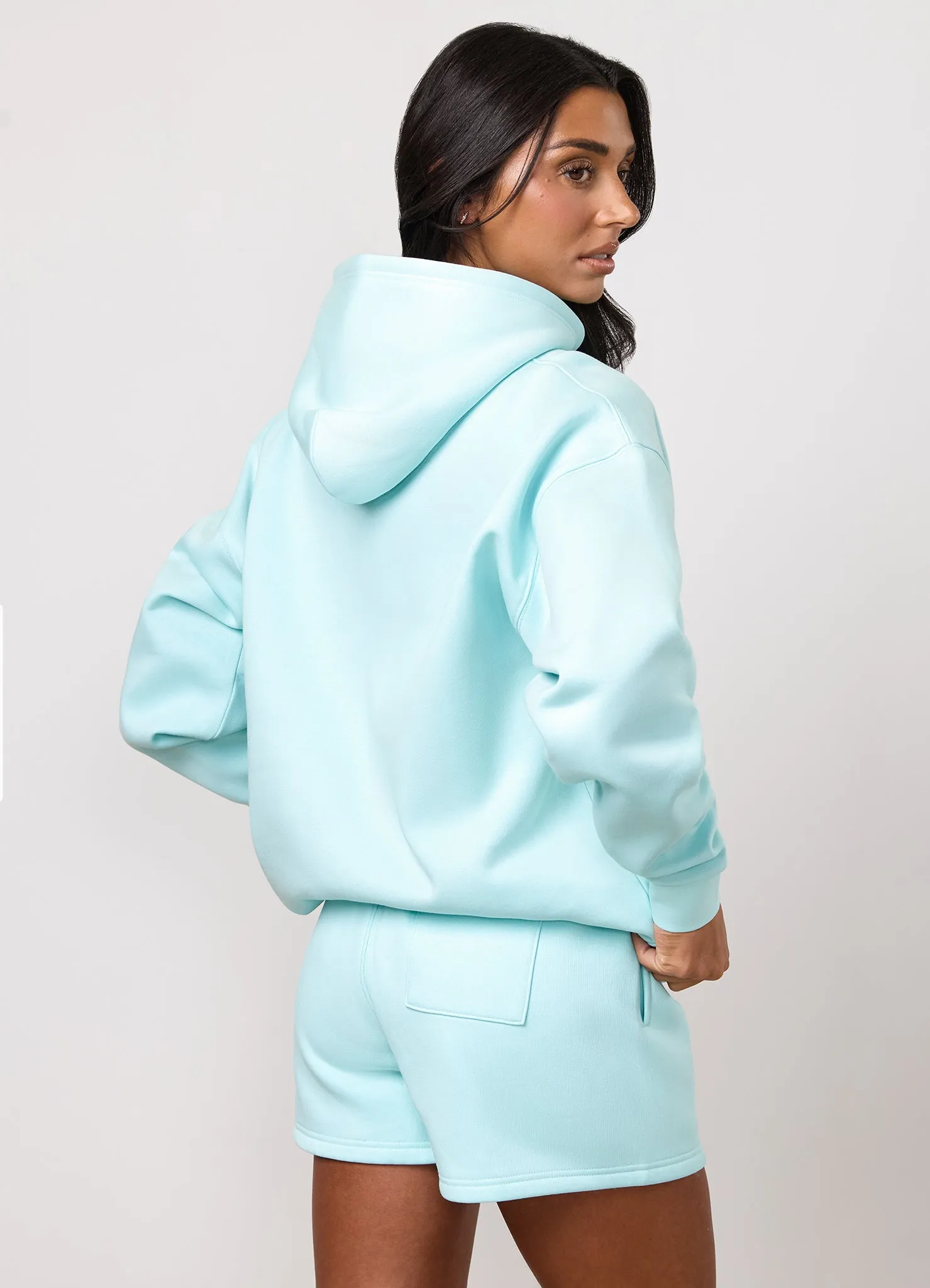 Gym King 365 Fleece Hoodie and Shorts - Pale Turquoise sold by The Gym King product image thumbnail 5